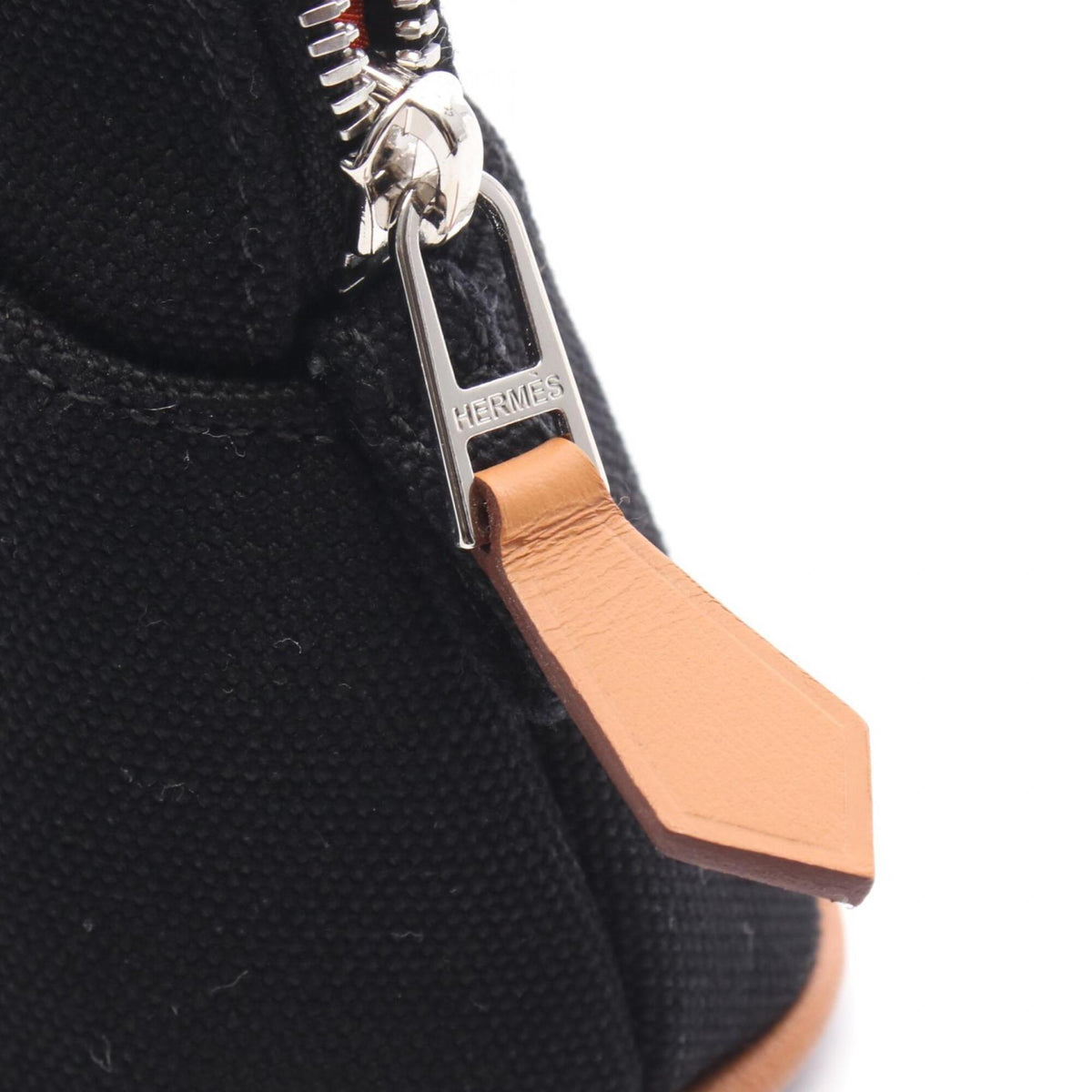 Hermes Black Canvas Leather Handbag Pouch (Pre-Owned)