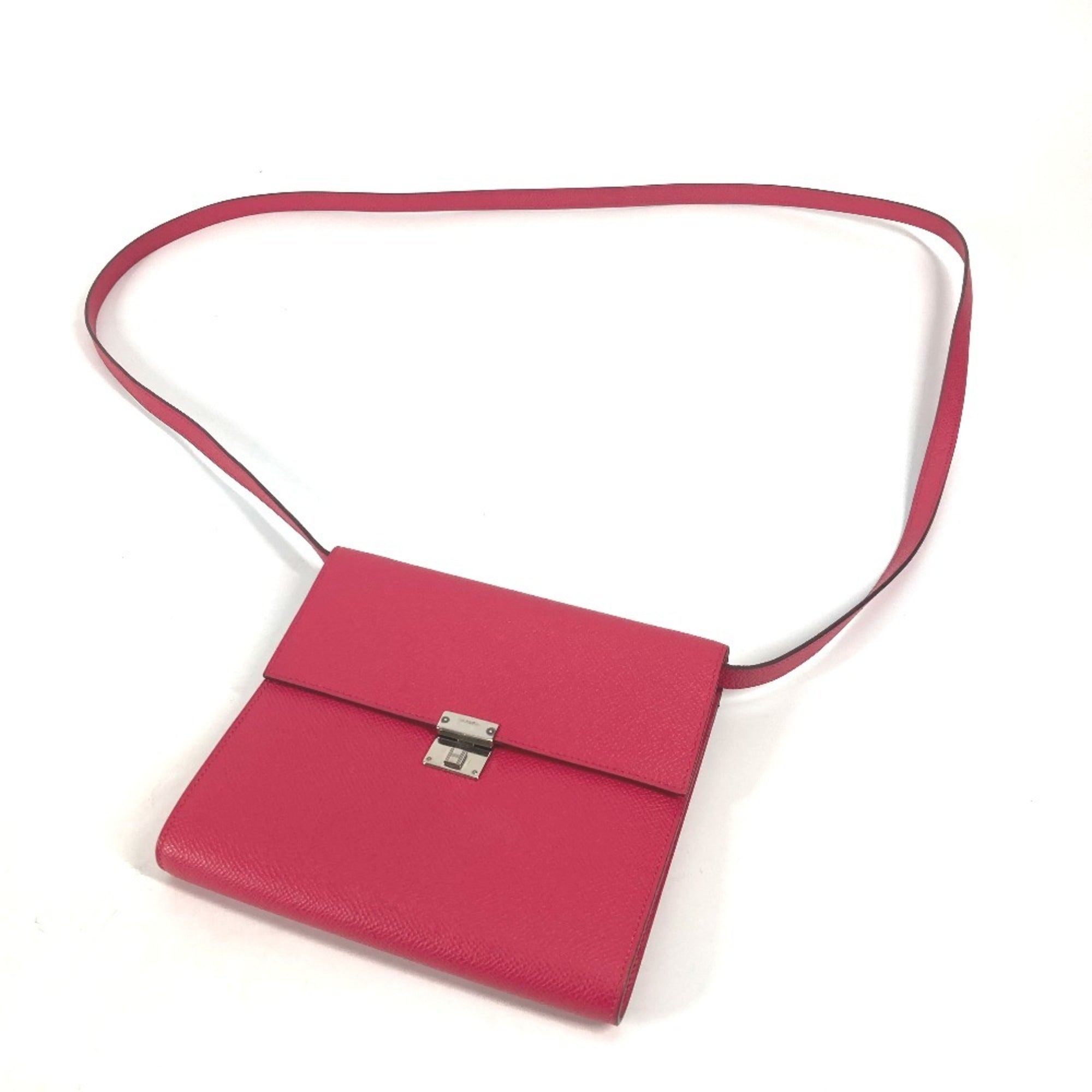 Hermes Pink Epsom Leather Pochette Shoulder Bag (Pre-Owned)