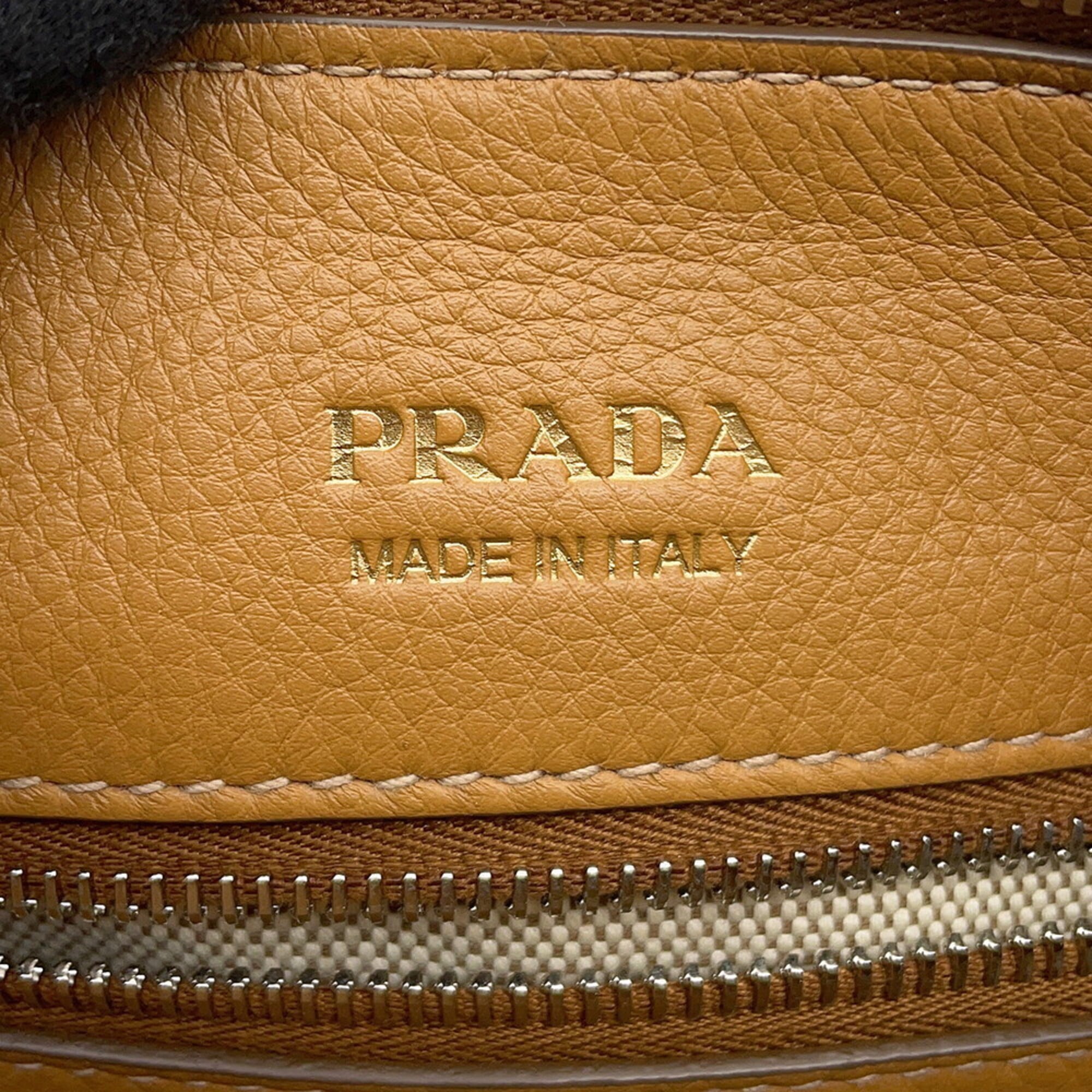 Prada Brown Leather Shoulder Bag (Pre-Owned)