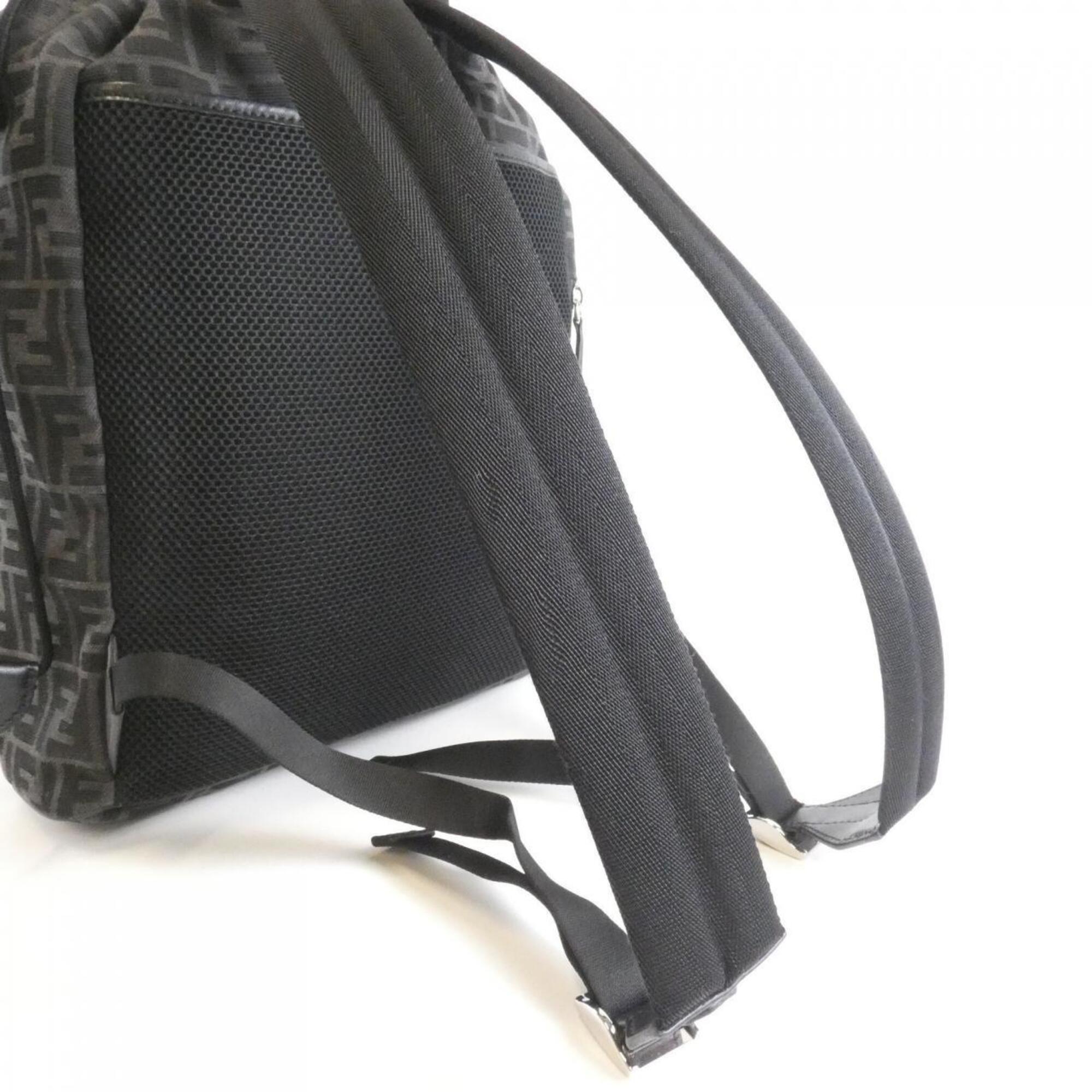 Fendi Black Canvas Leather Backpack (Pre-Owned)