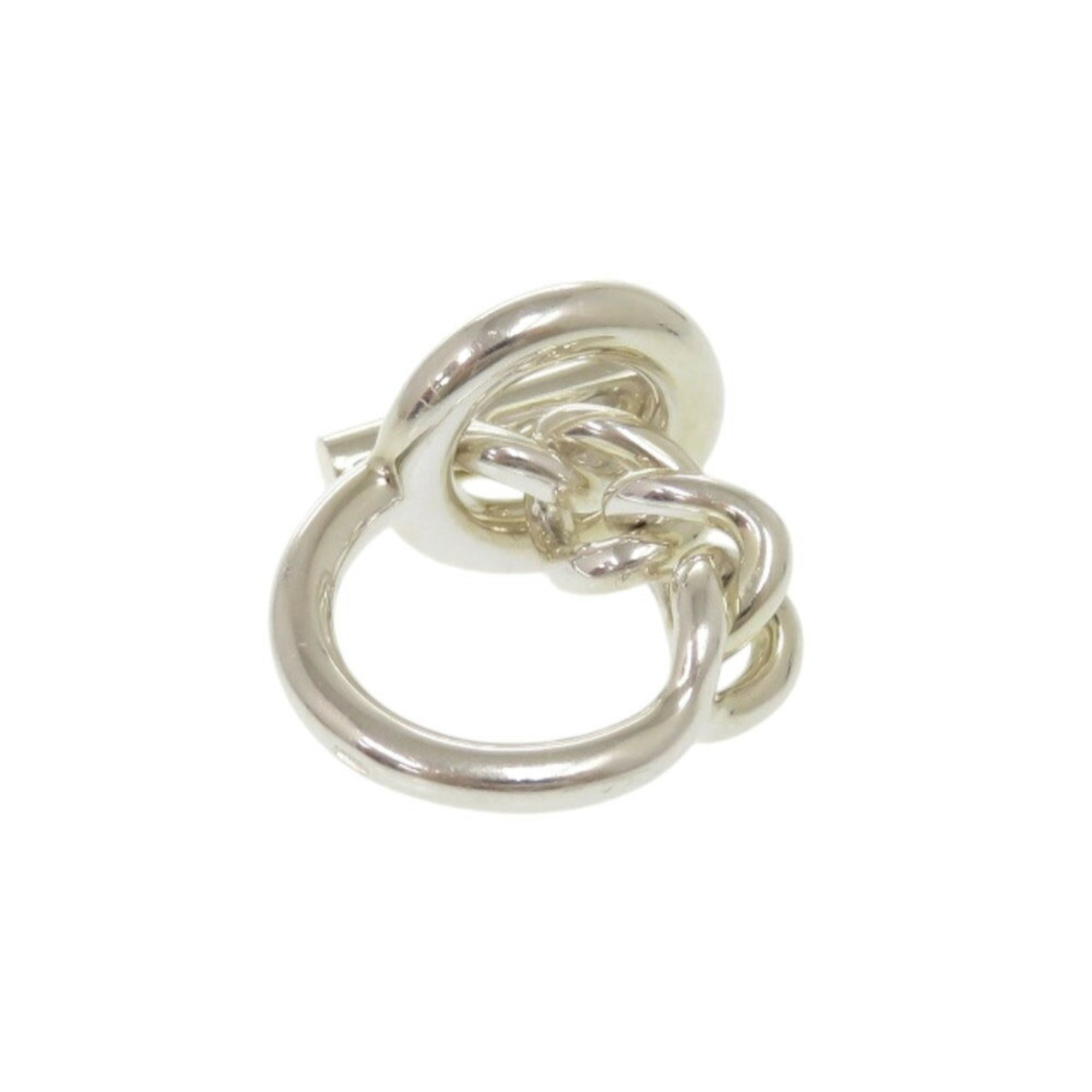 Hermes Silver Silver 925 Band Ring (Pre-Owned)