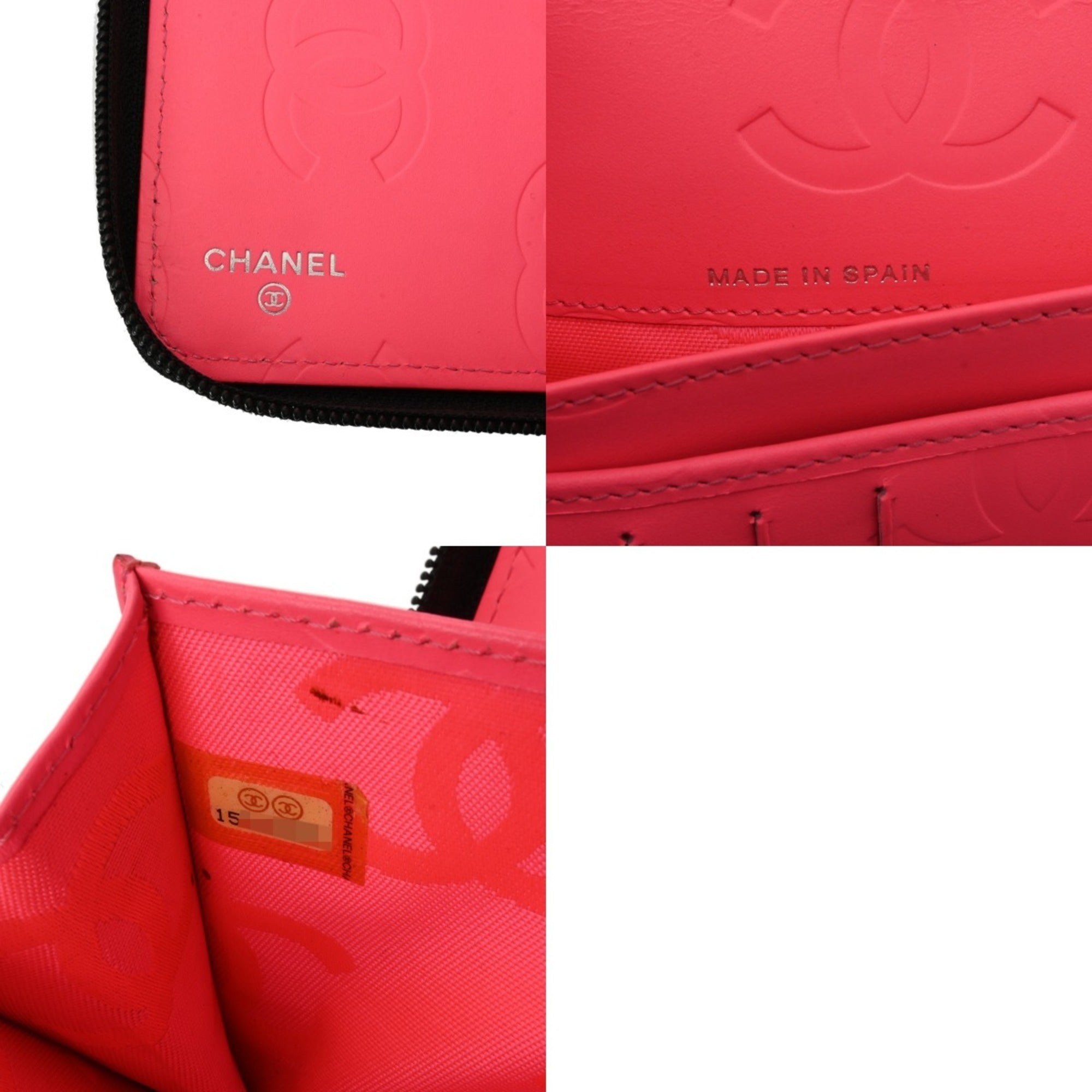 Chanel Cambon Black Leather Long Wallet (Bi-Fold) (Pre-Owned)