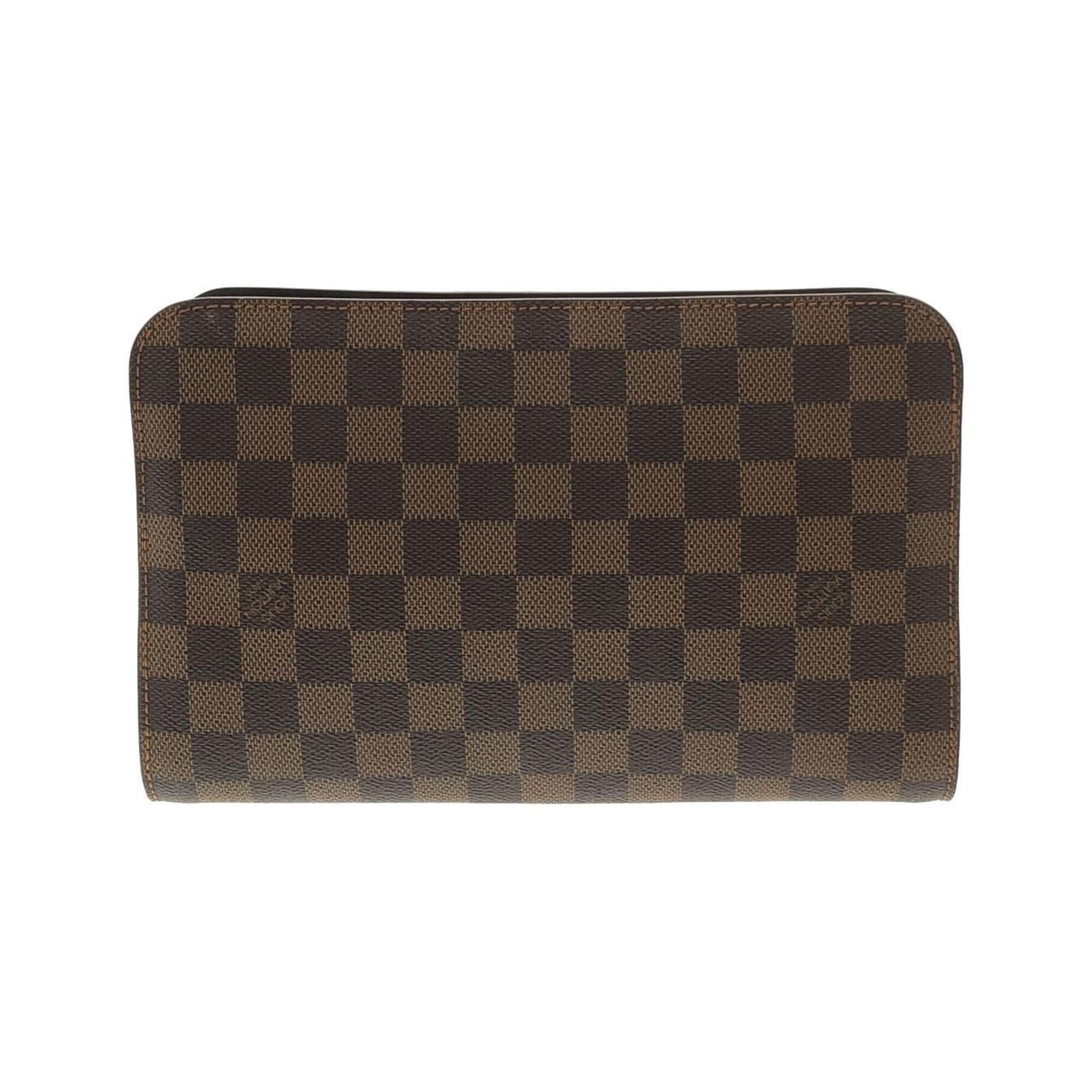 Louis Vuitton Ebene Coated Canvas Clutch Bag (Pre-Owned)