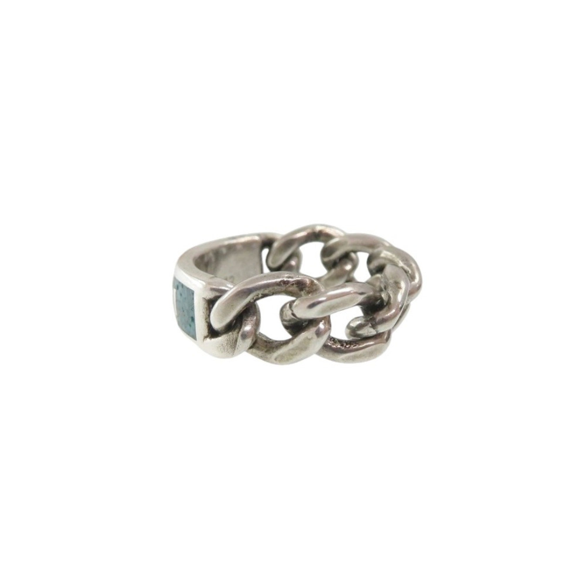 Gucci Silver Green Silver 925 Band Ring (Pre-Owned)