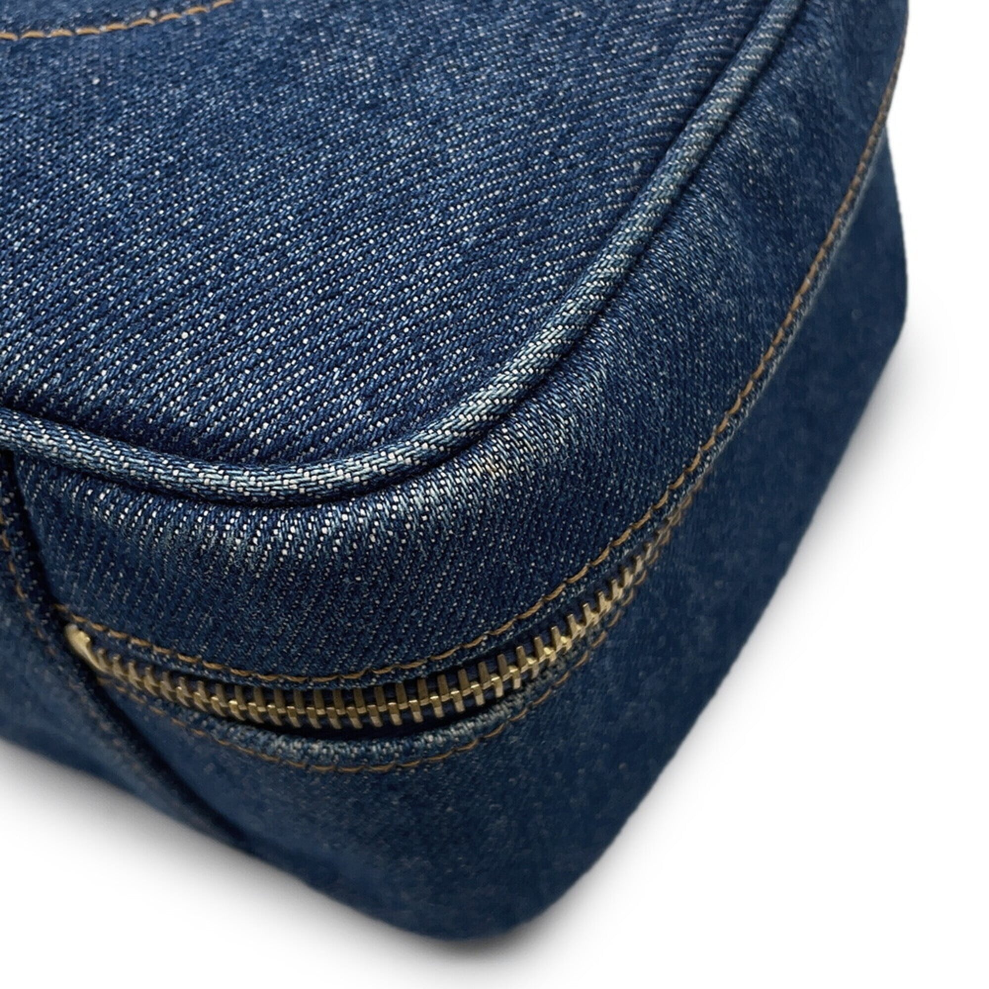 Chanel Blue Denim Handbag Shoulder Bag Vanity Bag (Pre-Owned)