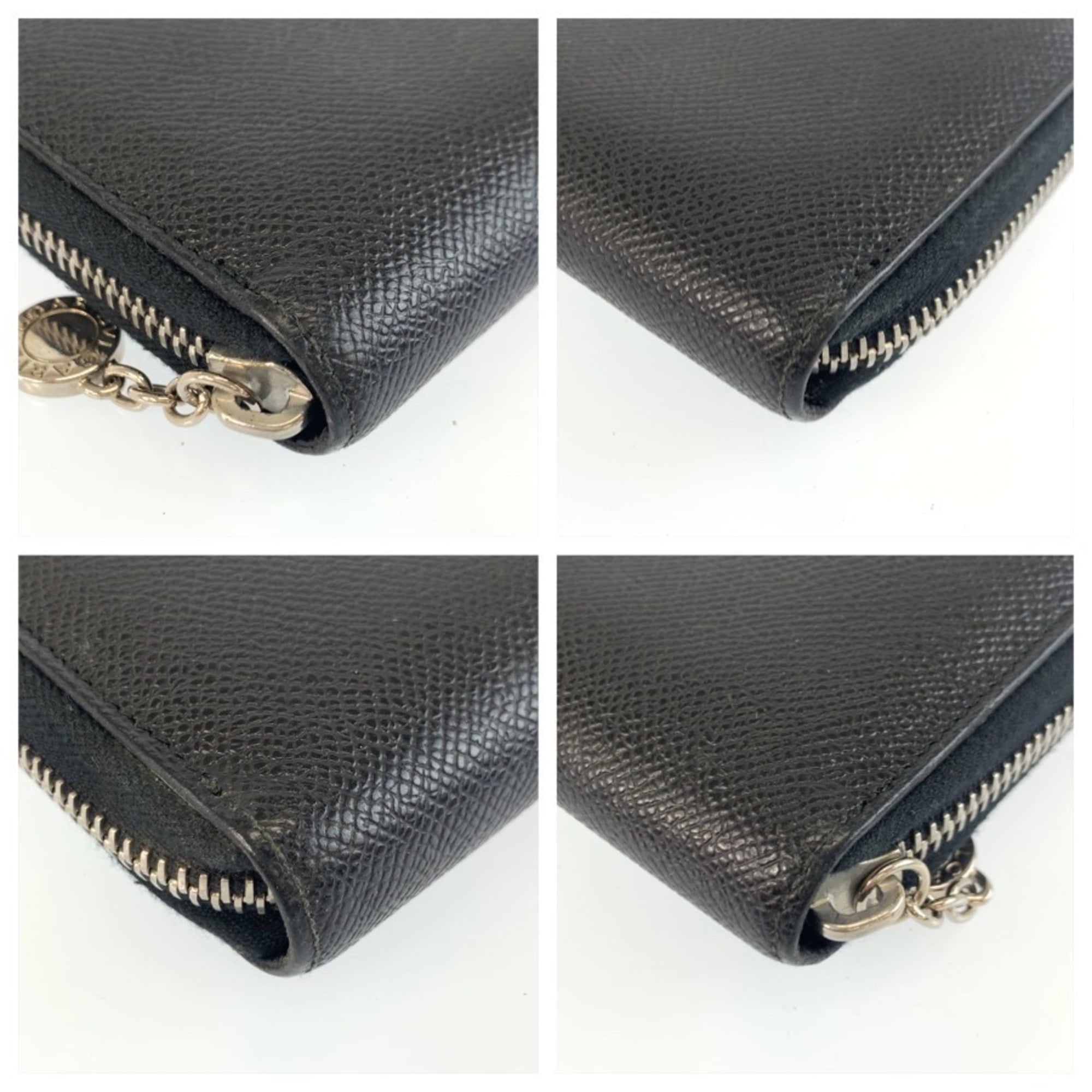 Bvlgari Black Leather Long Wallet (Bi-Fold) (Pre-Owned)