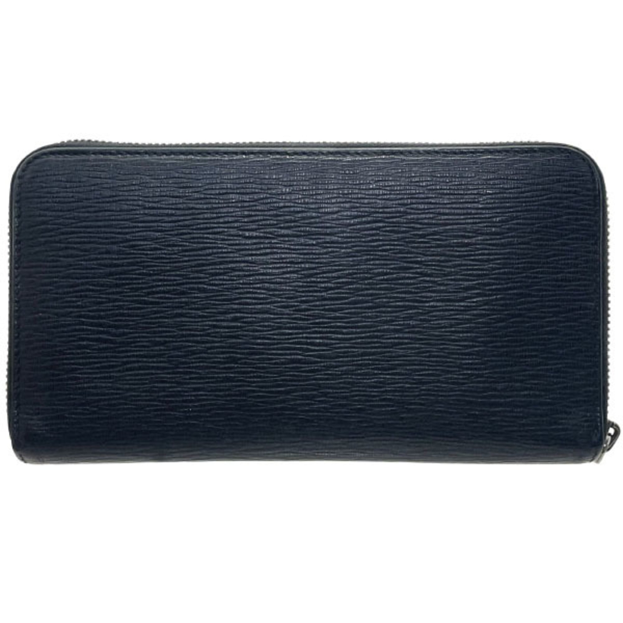 Salvatore Ferragamo Black Leather Long Wallet (Bi-Fold) (Pre-Owned)