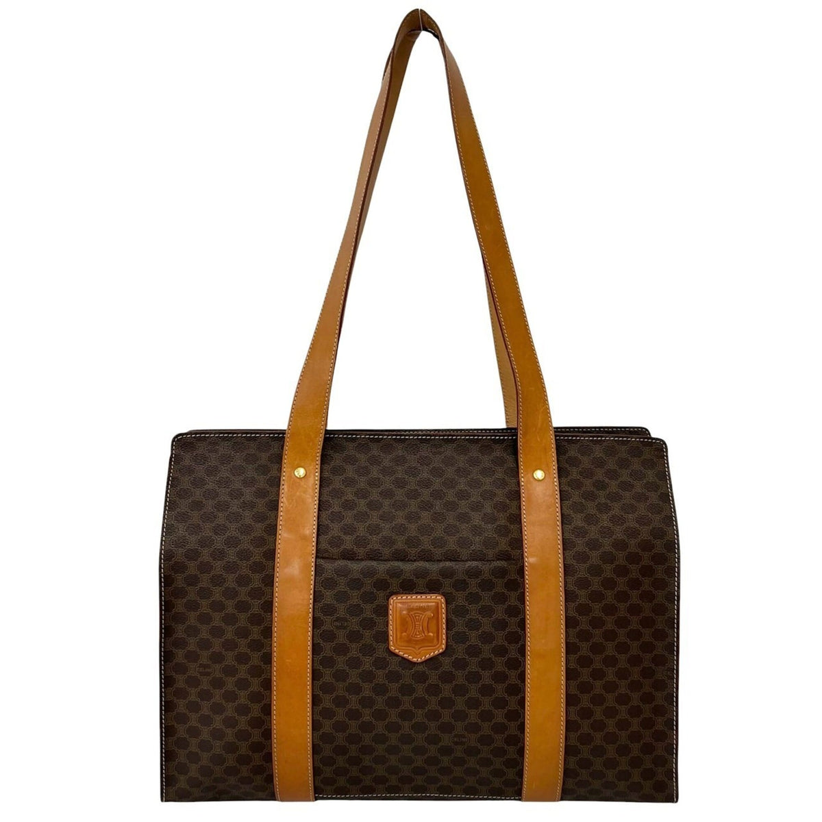 Celine Brown Leather Pvc Shoulder Bag Tote Bag (Pre-Owned)