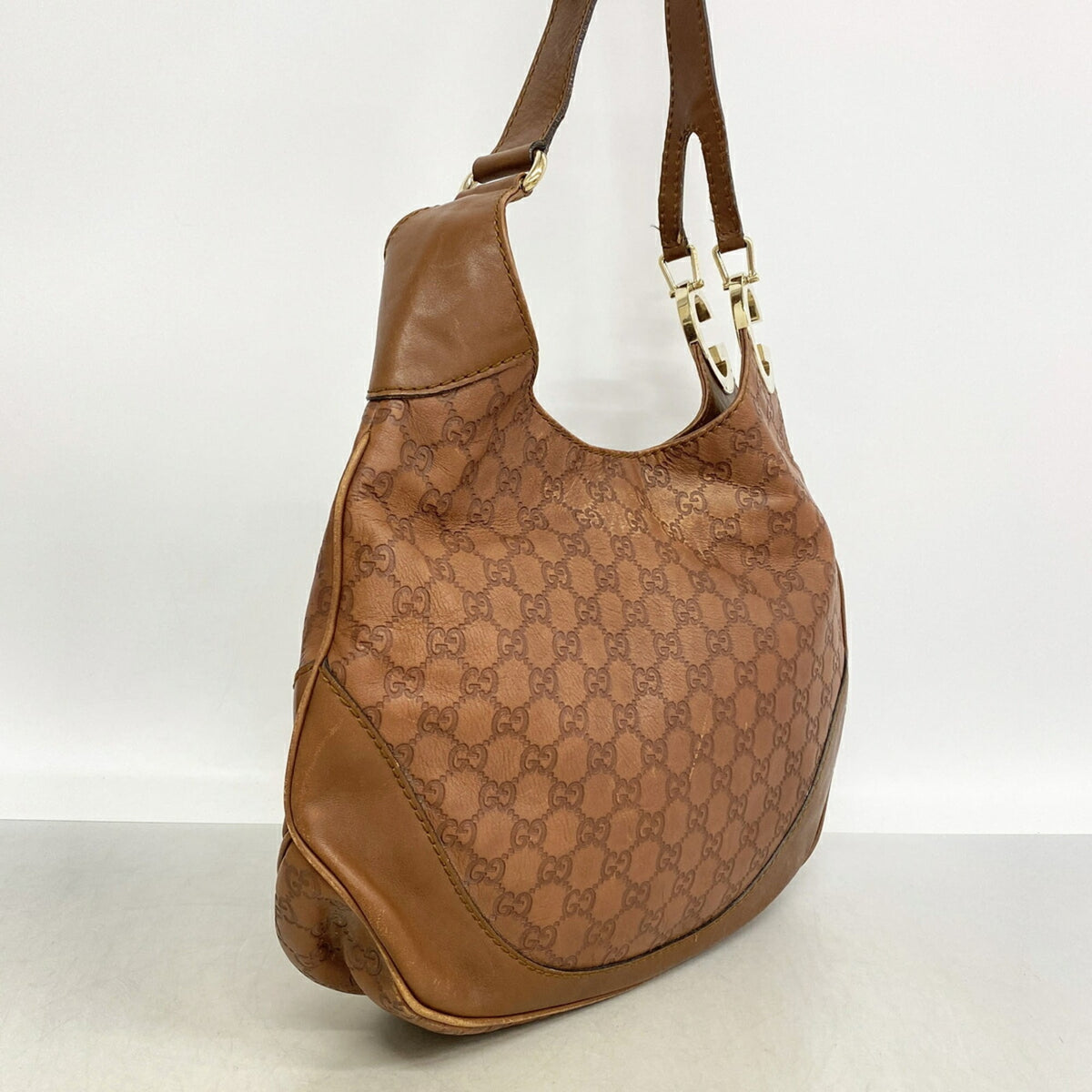 Gucci Brown Leather Shoulder Bag (Pre-Owned)