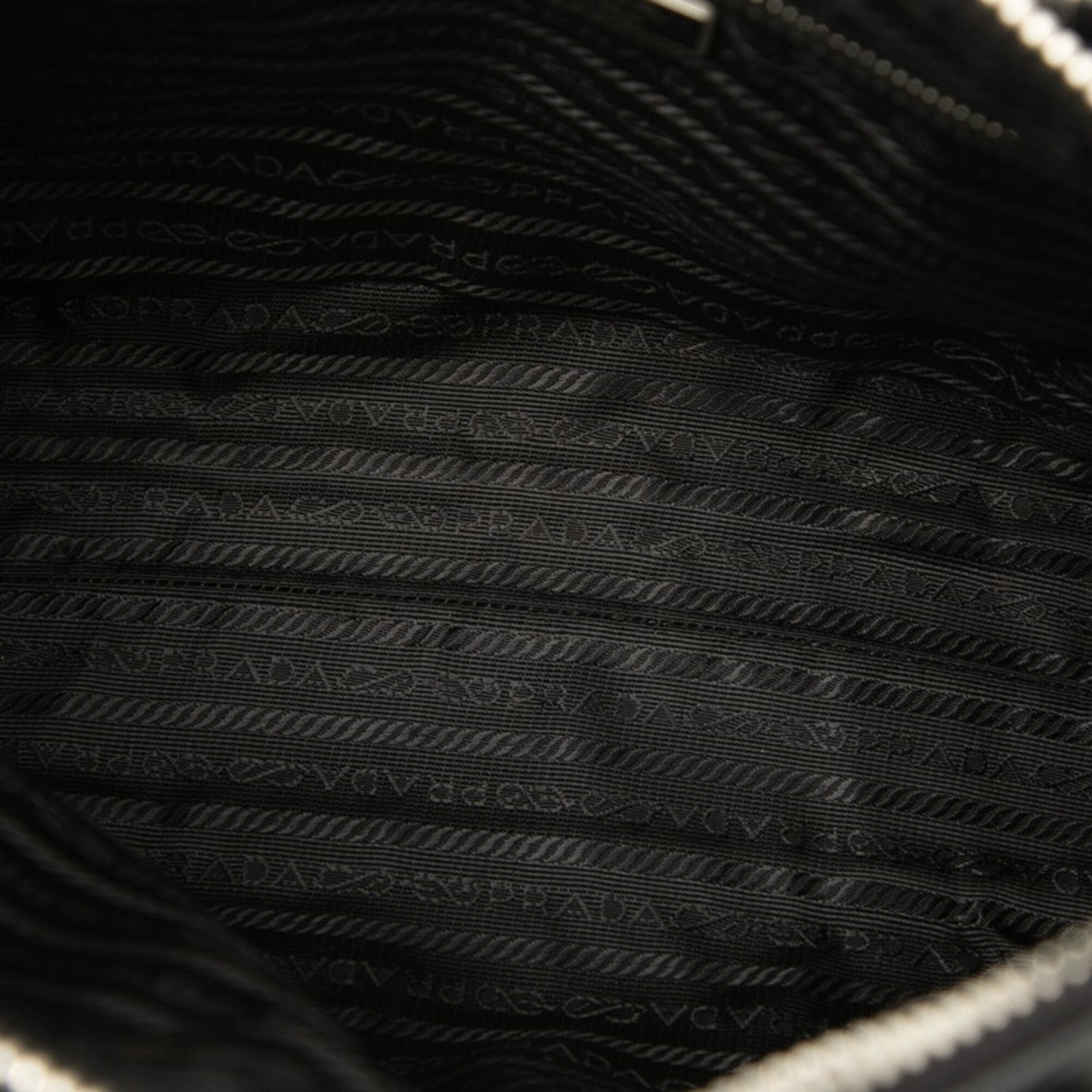 Prada Black Nylon Leather Handbag Shoulder Bag (Pre-Owned)