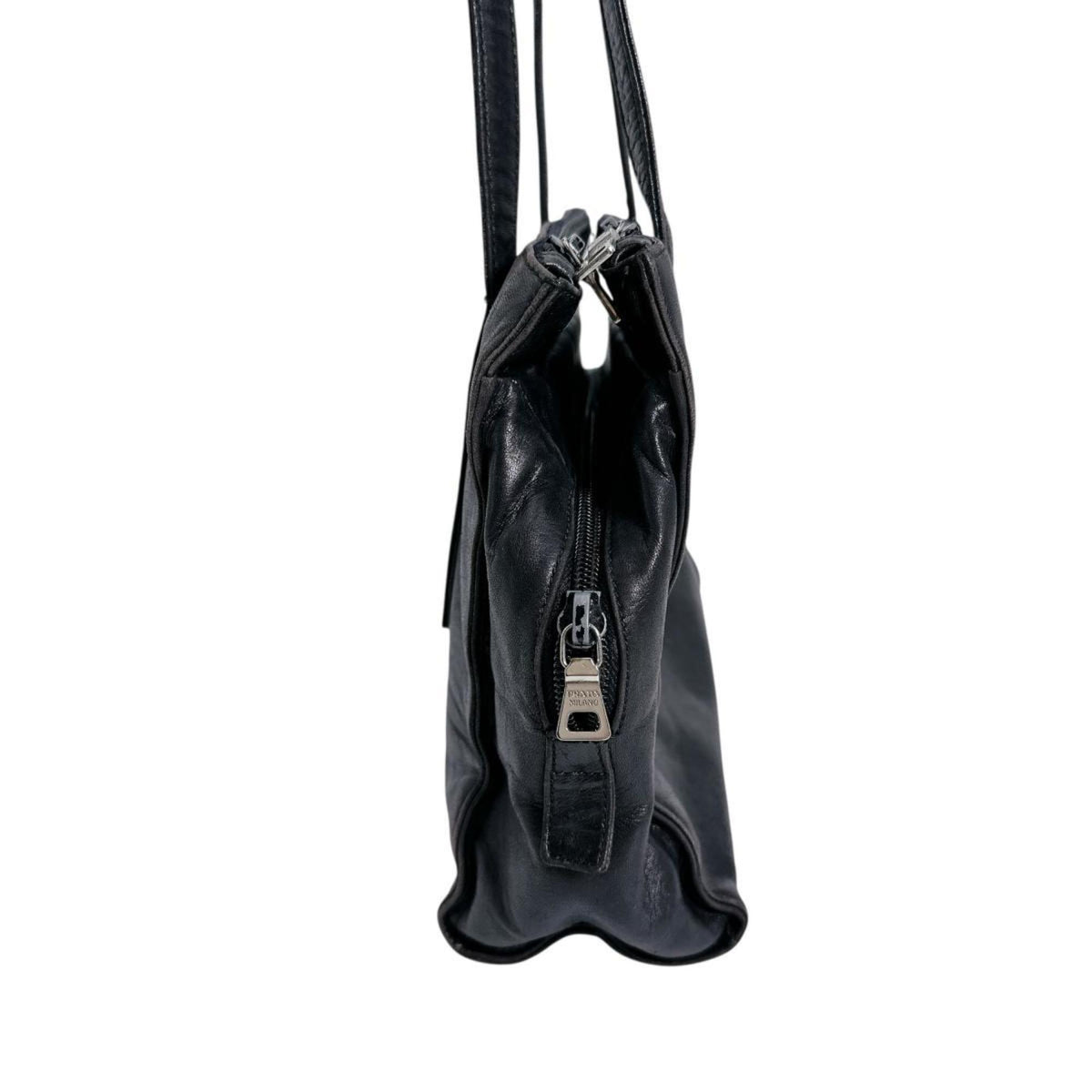 Prada Black Leather Tote Bag (Pre-Owned)