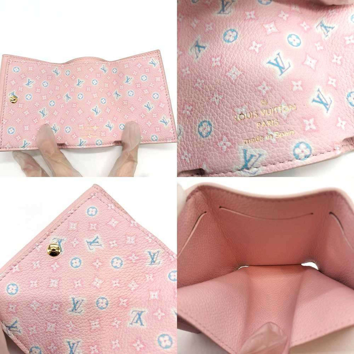 Louis Vuitton Pink Leather Wallet (Tri-Fold) (Pre-Owned)