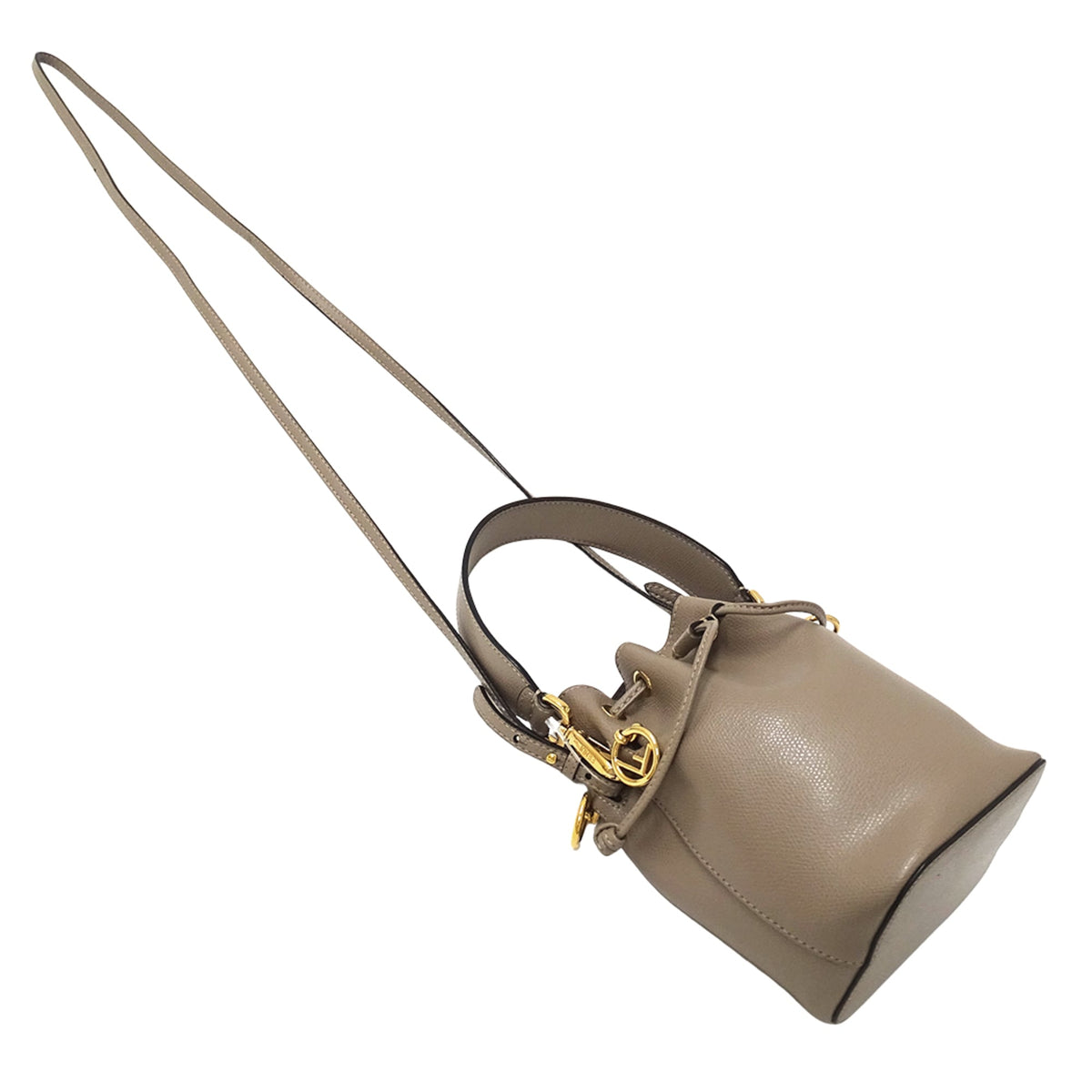 Fendi Grayish Leather Handbag Shoulder Bag (Pre-Owned)
