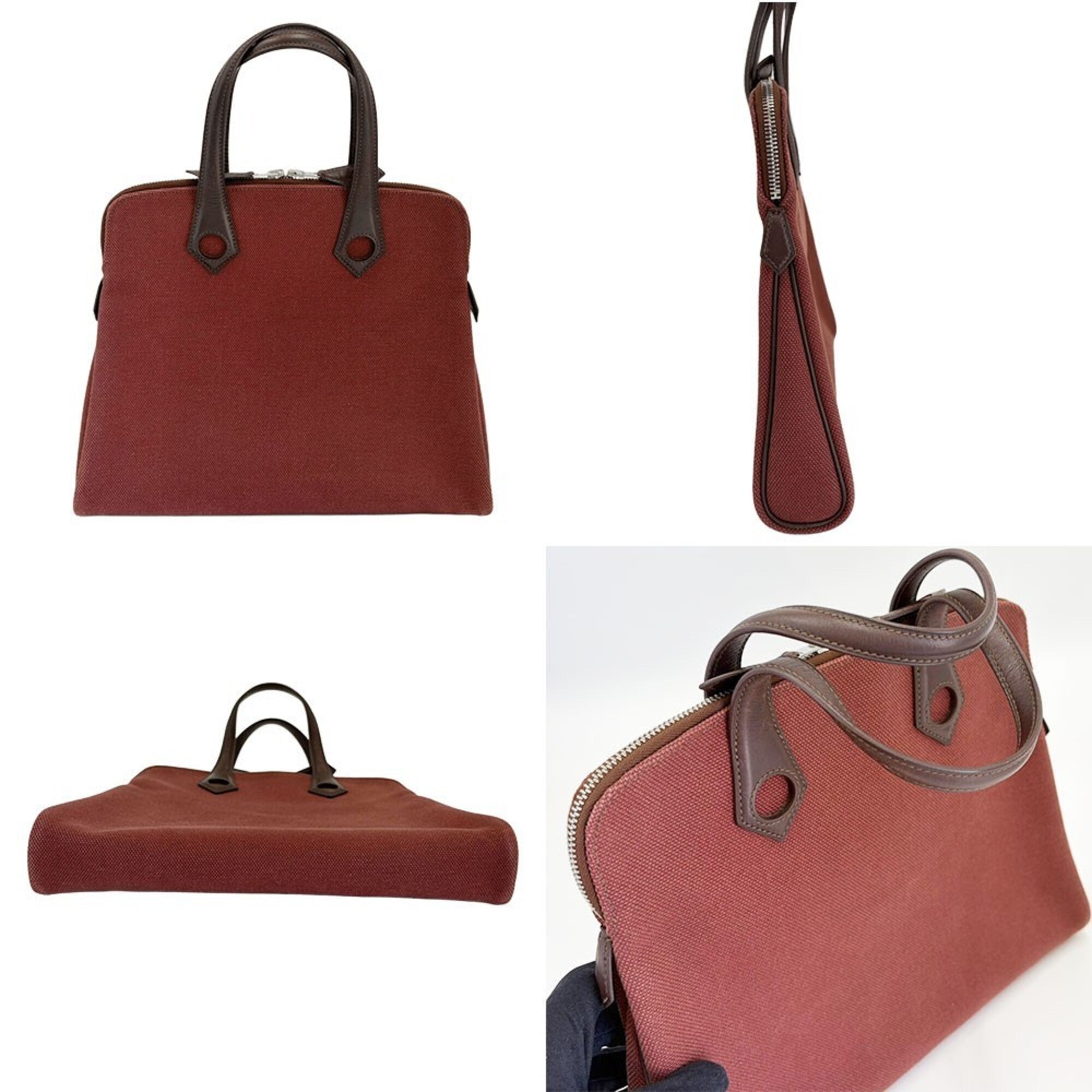 Hermes Brown Toile H Handbag (Pre-Owned)