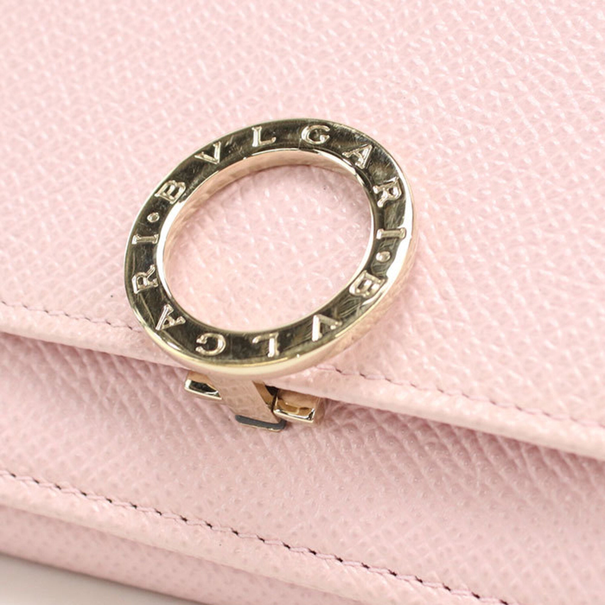 Bvlgari Pink Leather Wallet (Tri-Fold) (Pre-Owned)