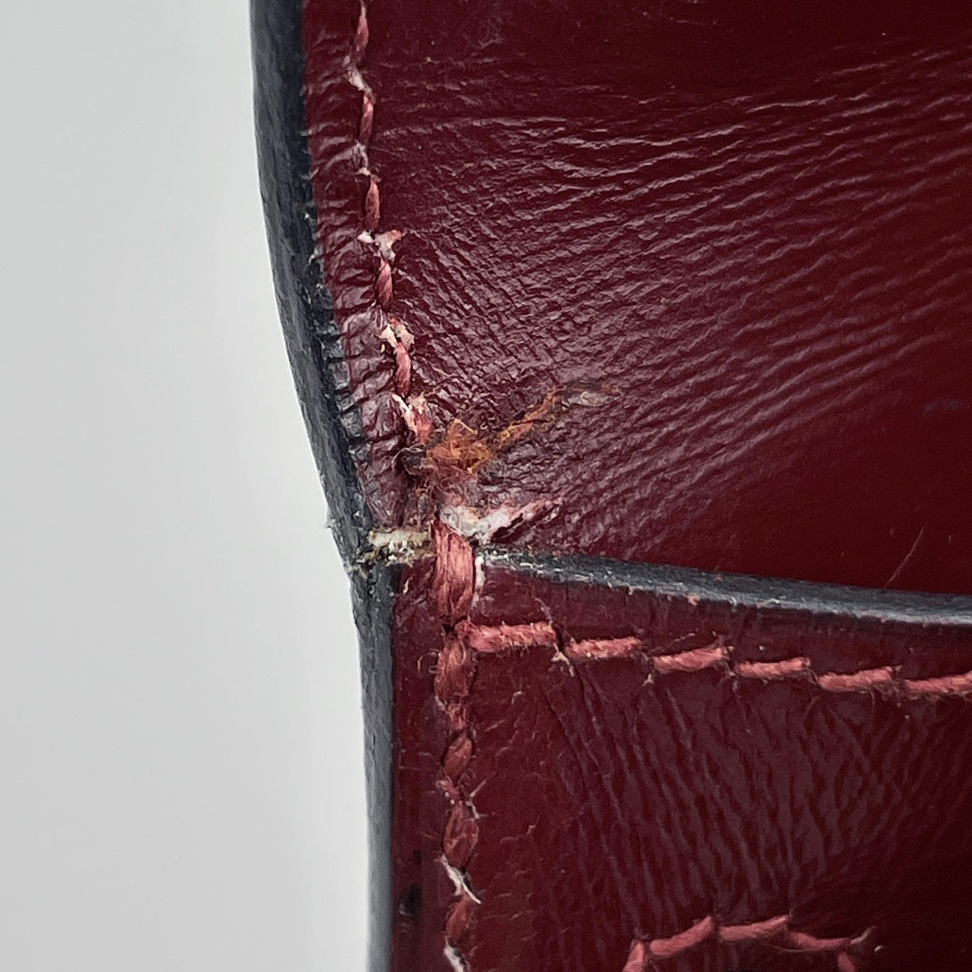 Hermes Red Color Box Calf Leather Shoulder Bag (Pre-Owned)