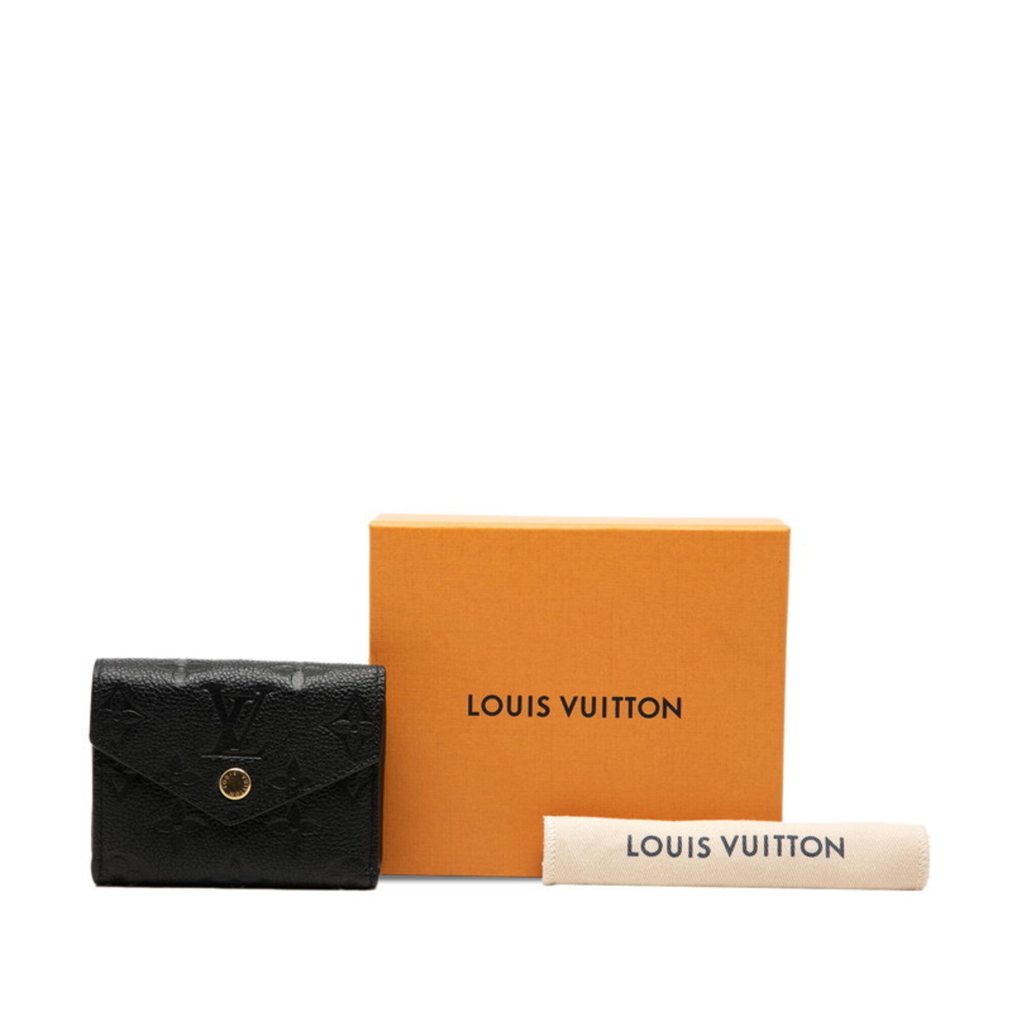 Louis Vuitton Black Noir Leather Wallet (Tri-Fold) (Pre-Owned)
