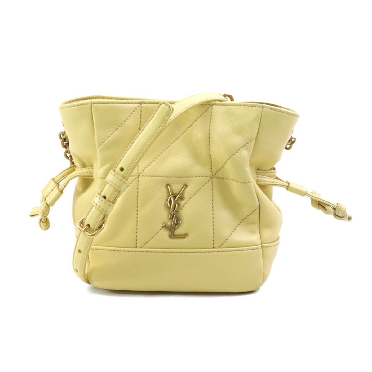Saint Laurent Cream Yellow Leather Shoulder Bag (Pre-Owned)