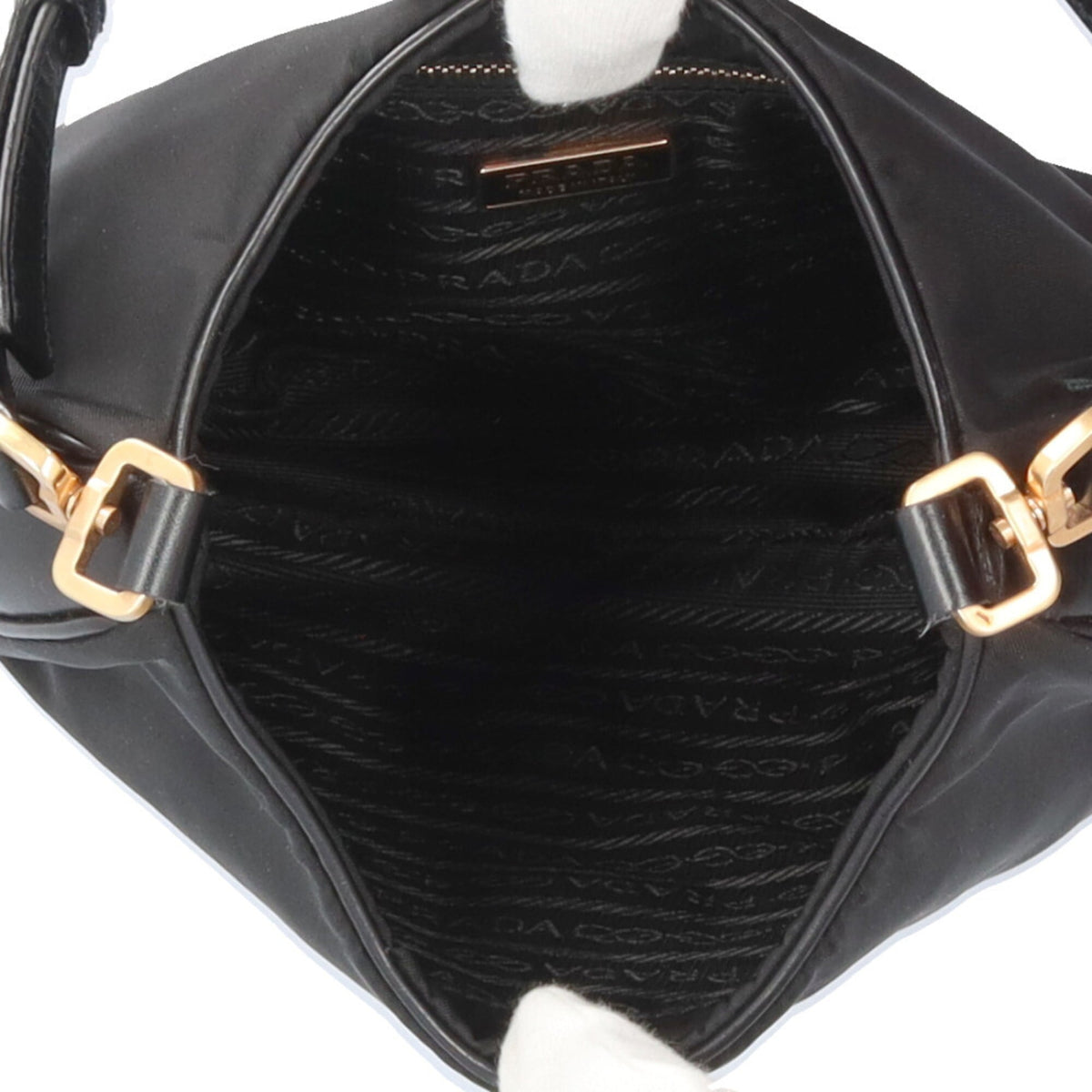 Prada Black Nero Nylon Handbag (Pre-Owned)