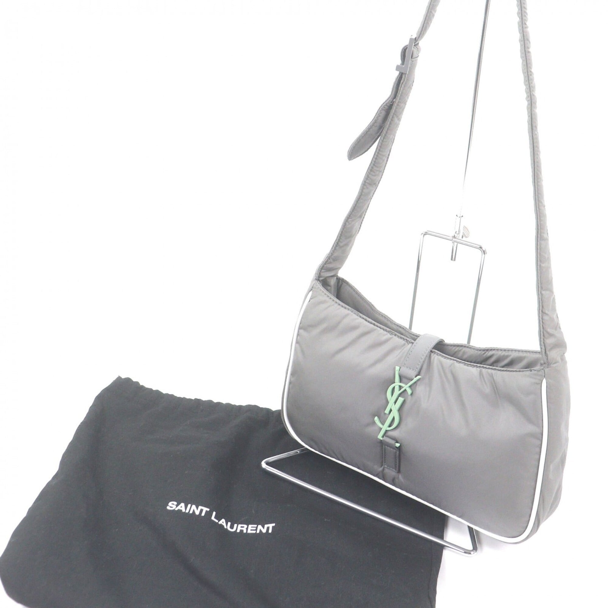 Yves Saint Laurent Gray Nylon Shoulder Bag (Pre-Owned)