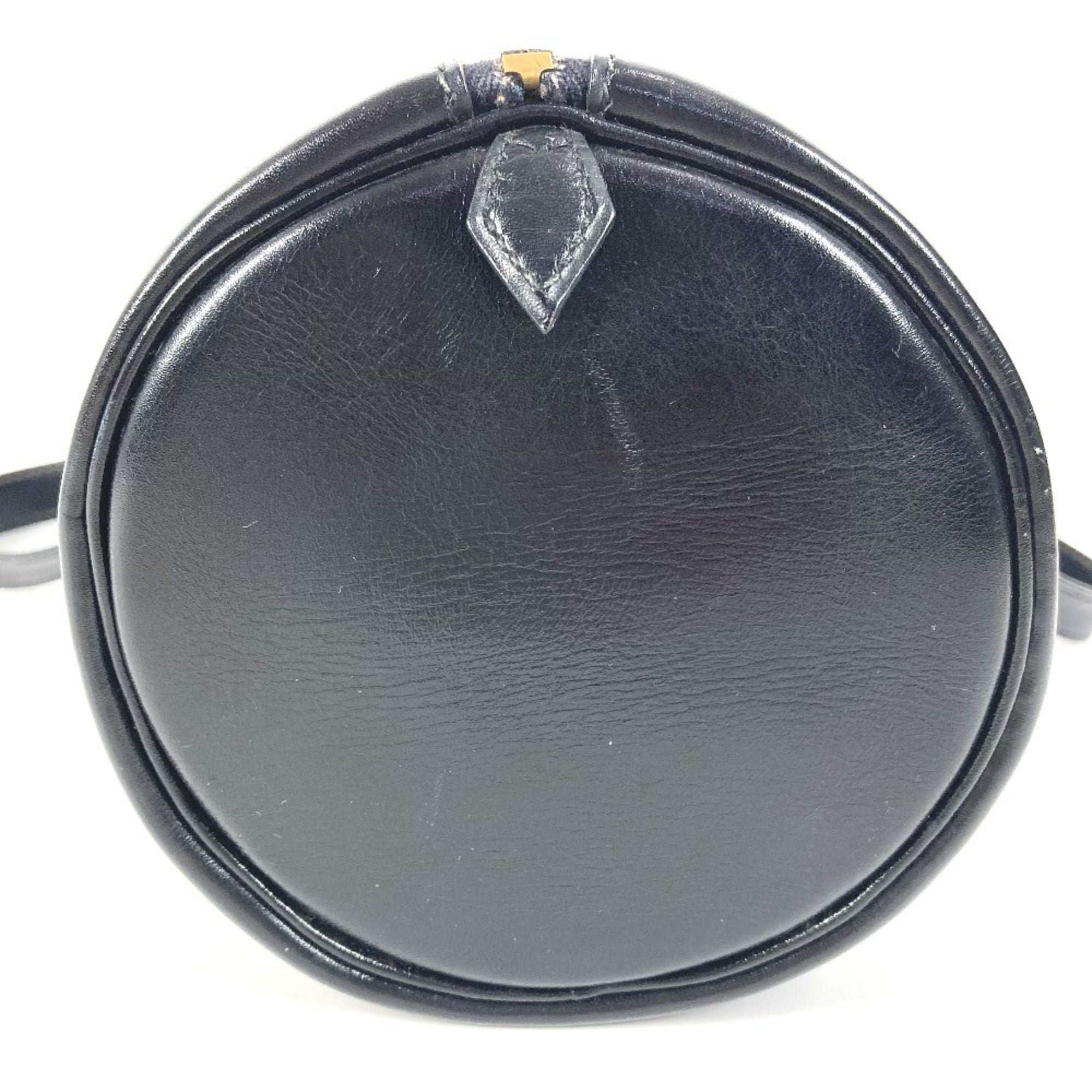 Hermes Black Leather Boston Bag Handbag (Pre-Owned)