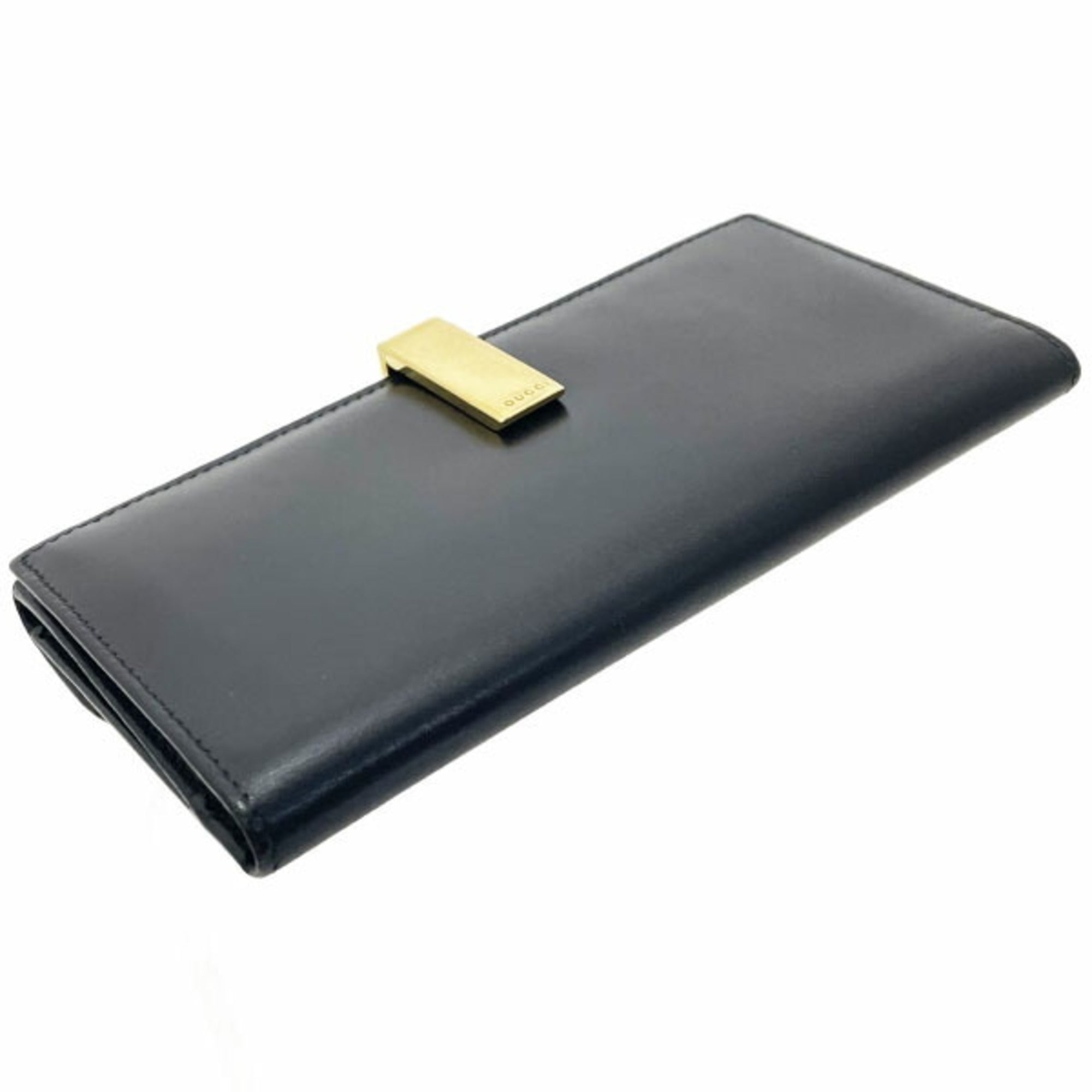Gucci Black Leather Long Wallet (Bi-Fold) (Pre-Owned)