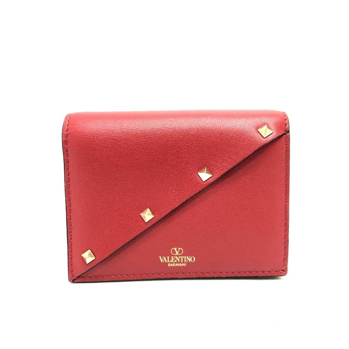 Valentino Red Color Leather Coin Purse/Coin Case (Pre-Owned)
