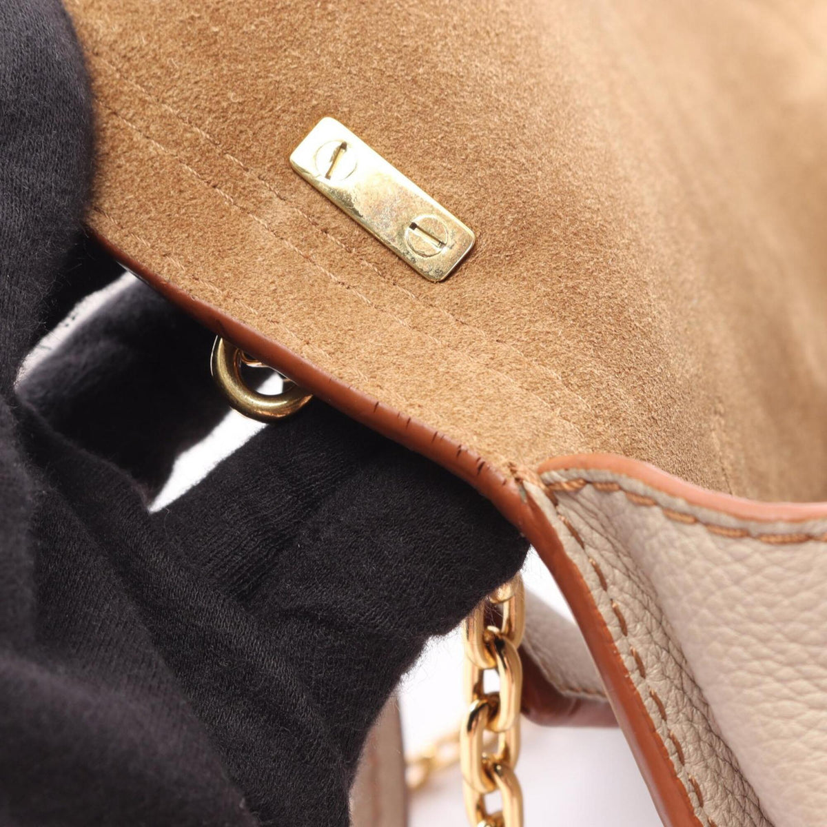 Loewe Beige Leather Handbag Shoulder Bag (Pre-Owned)