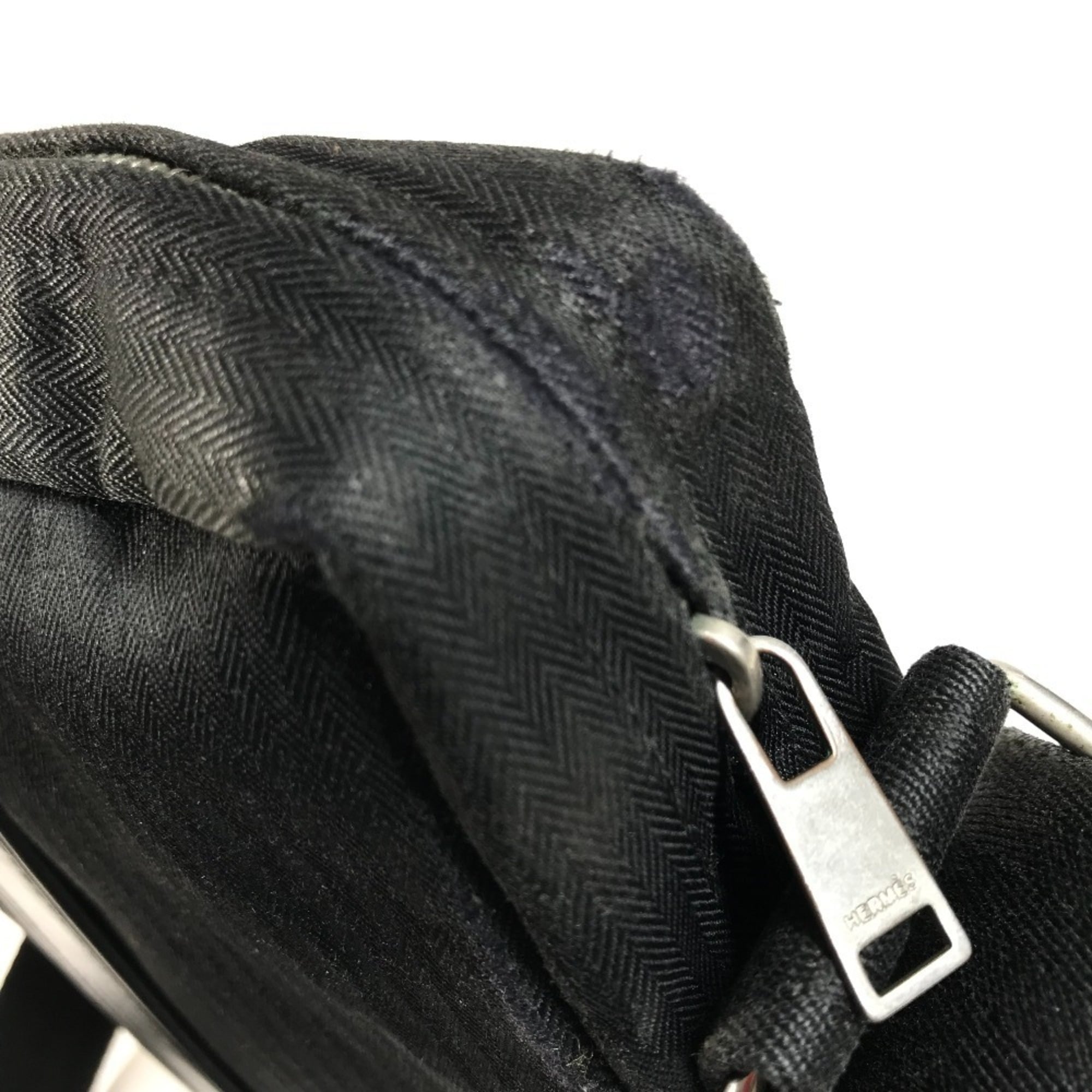 Hermes Black Cotton Pochette Shoulder Bag (Pre-Owned)