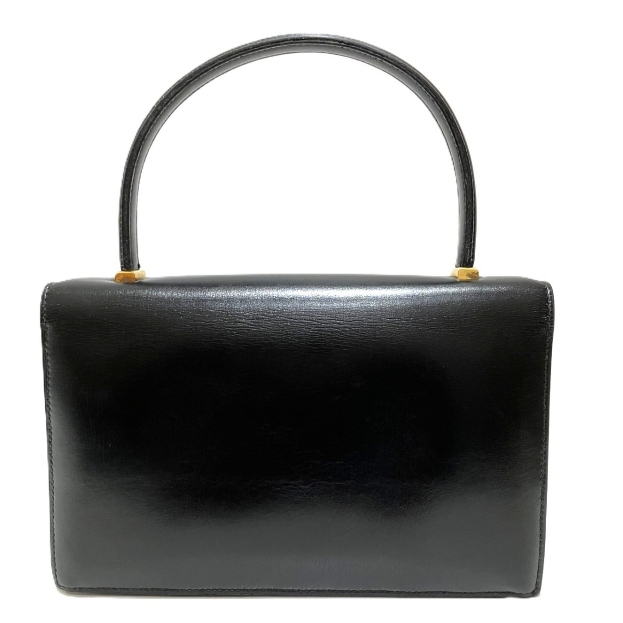Hermes Piano Black Box Calf Leather Handbag (Pre-Owned)