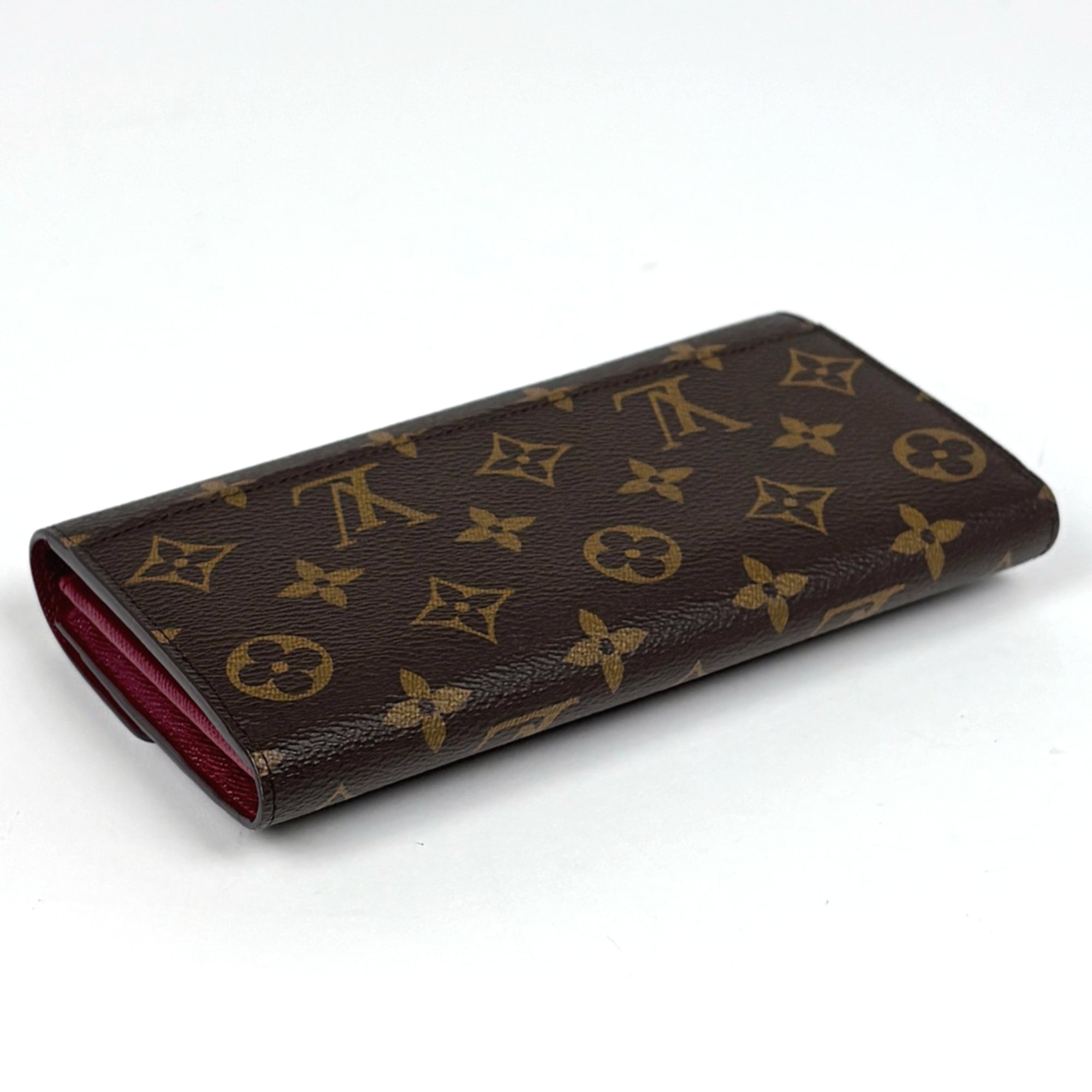 Louis Vuitton Monogram Brown Fuchsia Monogram Long Wallet (Bi-Fold) (Pre-Owned)