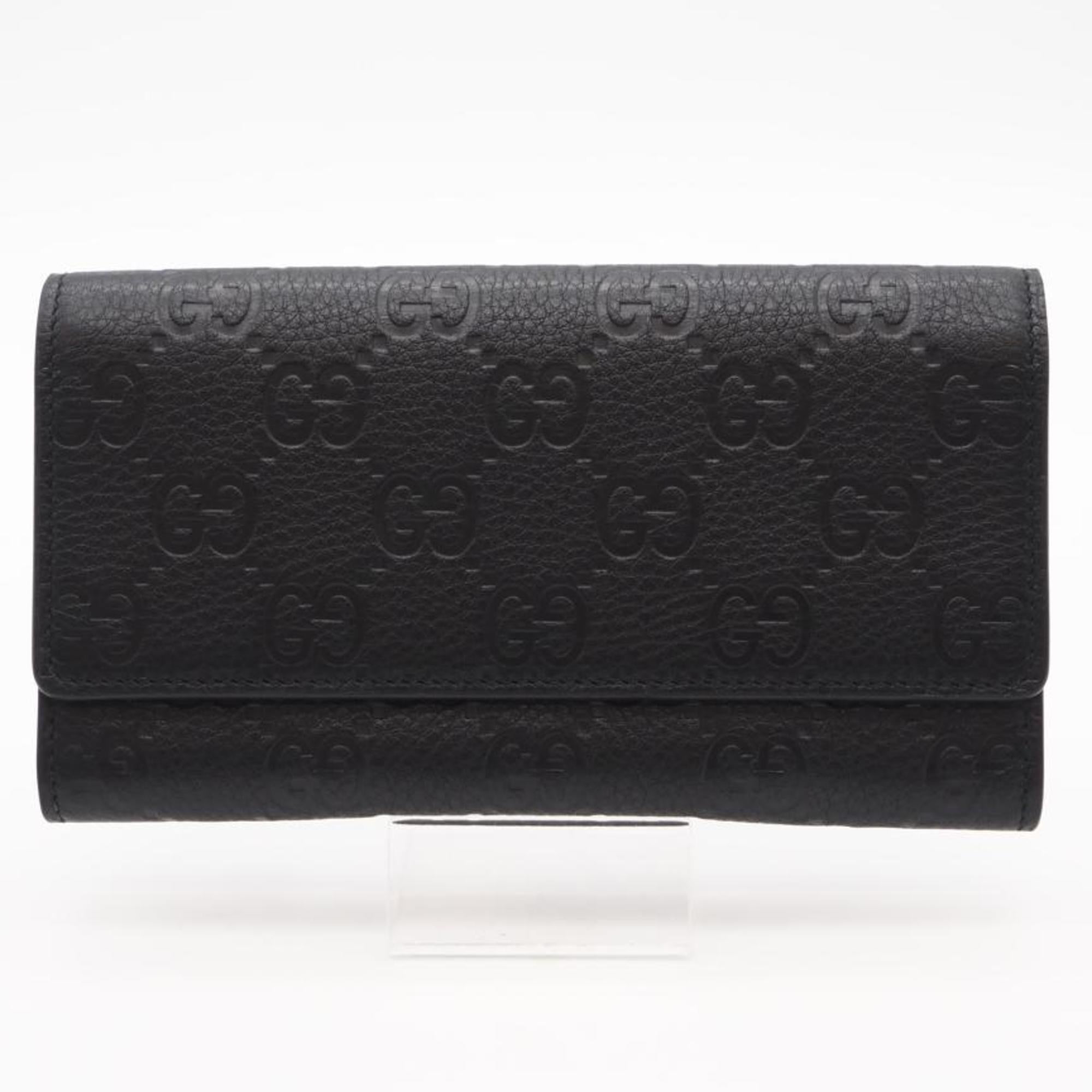 Gucci Black Leather Long Wallet (Bi-Fold) (Pre-Owned)