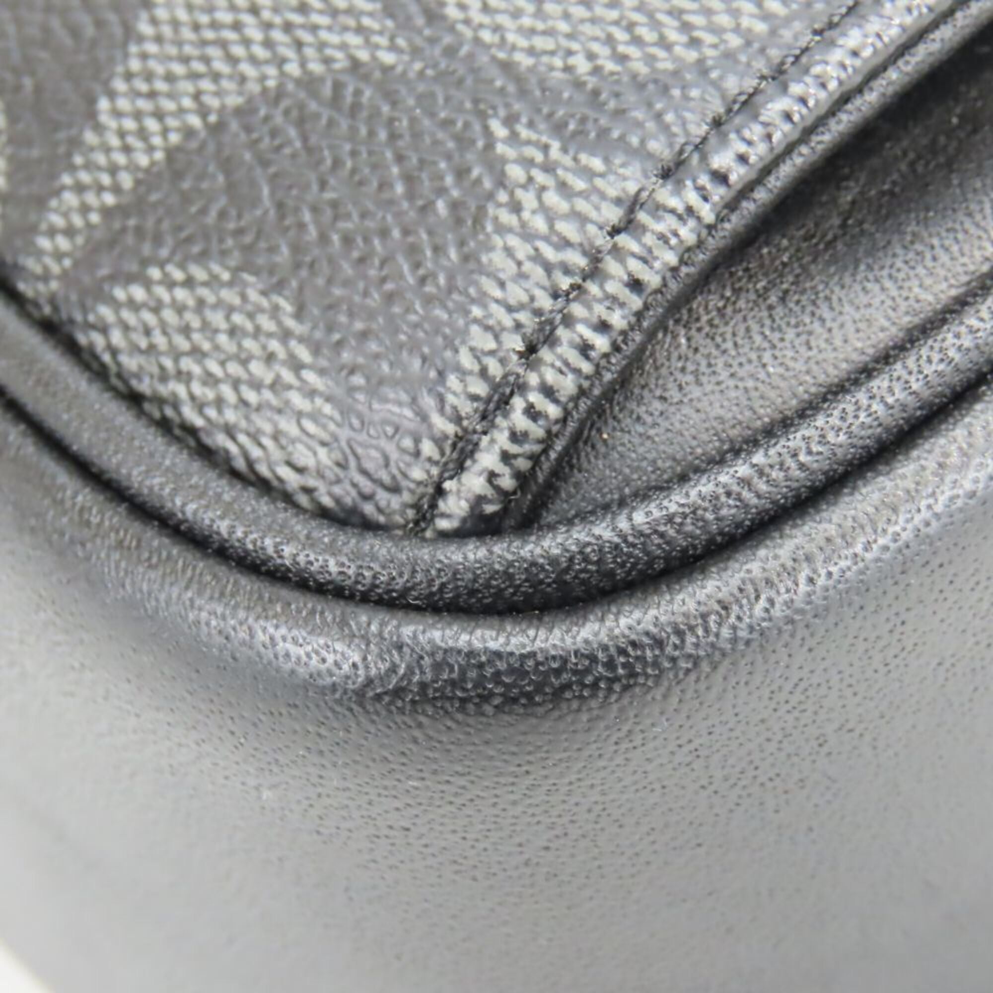 Coach Signature Black Gray Pvc Coated Canvas Leather Sling Bag (Pre-Owned)