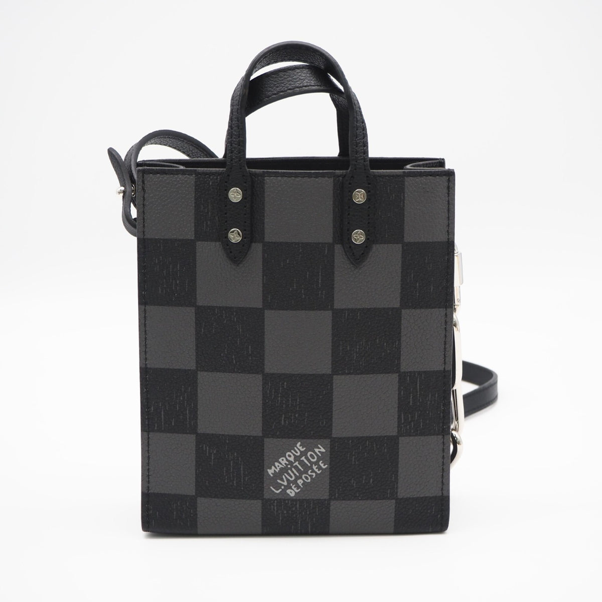 Louis Vuitton Black Damier Canvas Gray Coated Canvas Handbag (Pre-Owned)