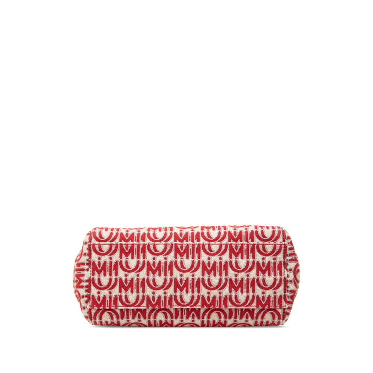 Miu Miu Red Color Canvas Leather Handbag Shoulder Bag (Pre-Owned)