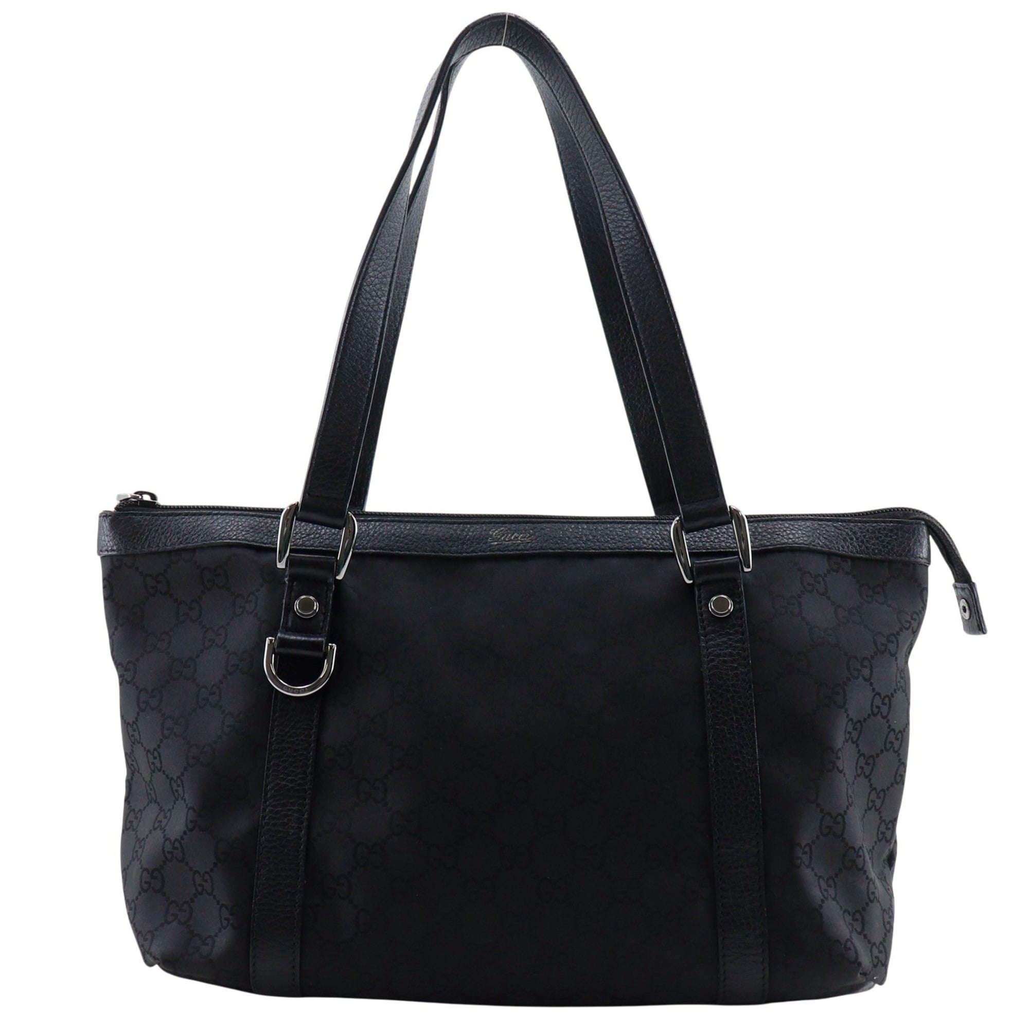 Gucci Black Nylon Canvas Tote Bag (Pre-Owned)