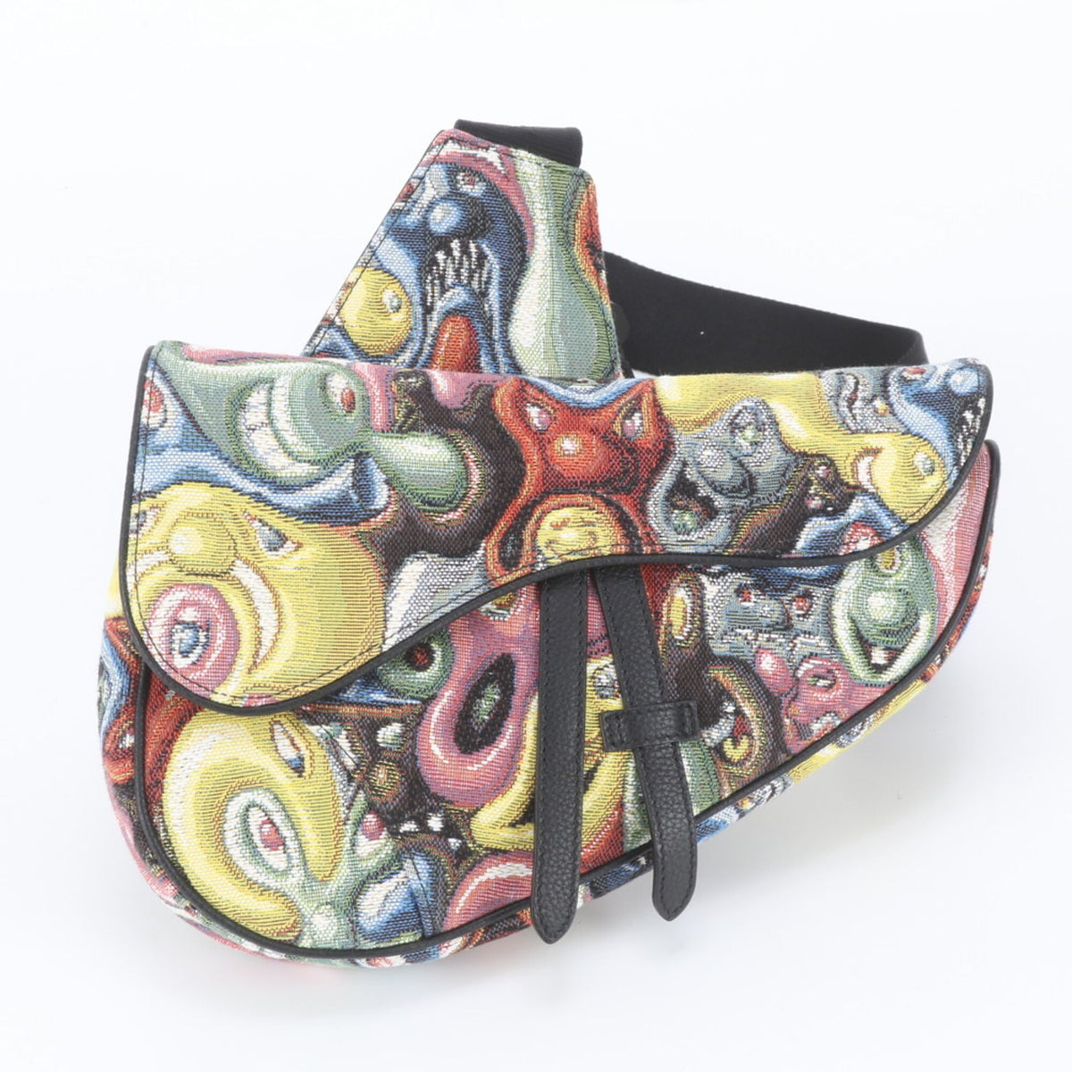 Christian Dior Multi-Color Leather Canvas Shoulder Bag Sling Bag (Pre-Owned)