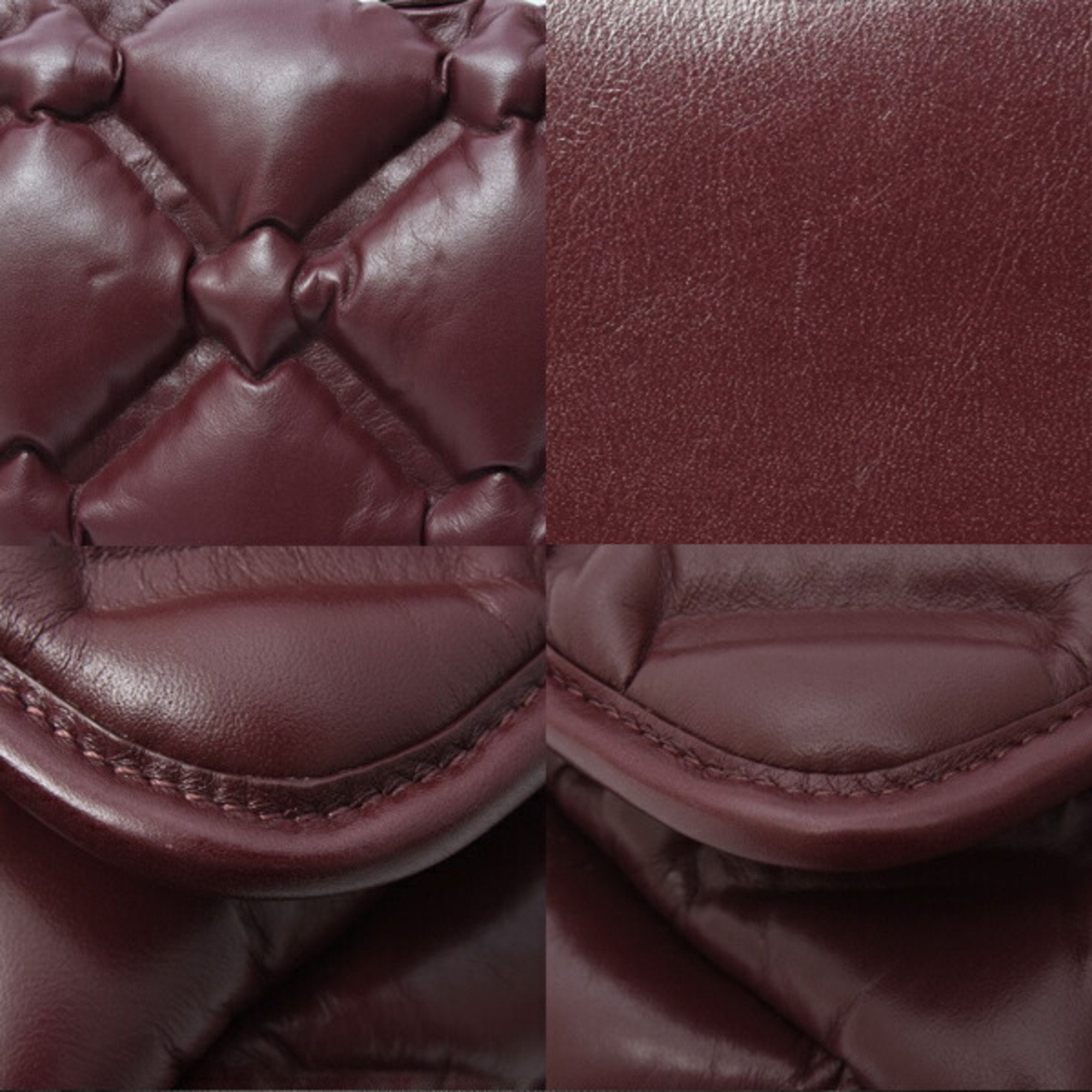 Chanel Matelasse Bordeaux Leather Shoulder Bag (Pre-Owned)