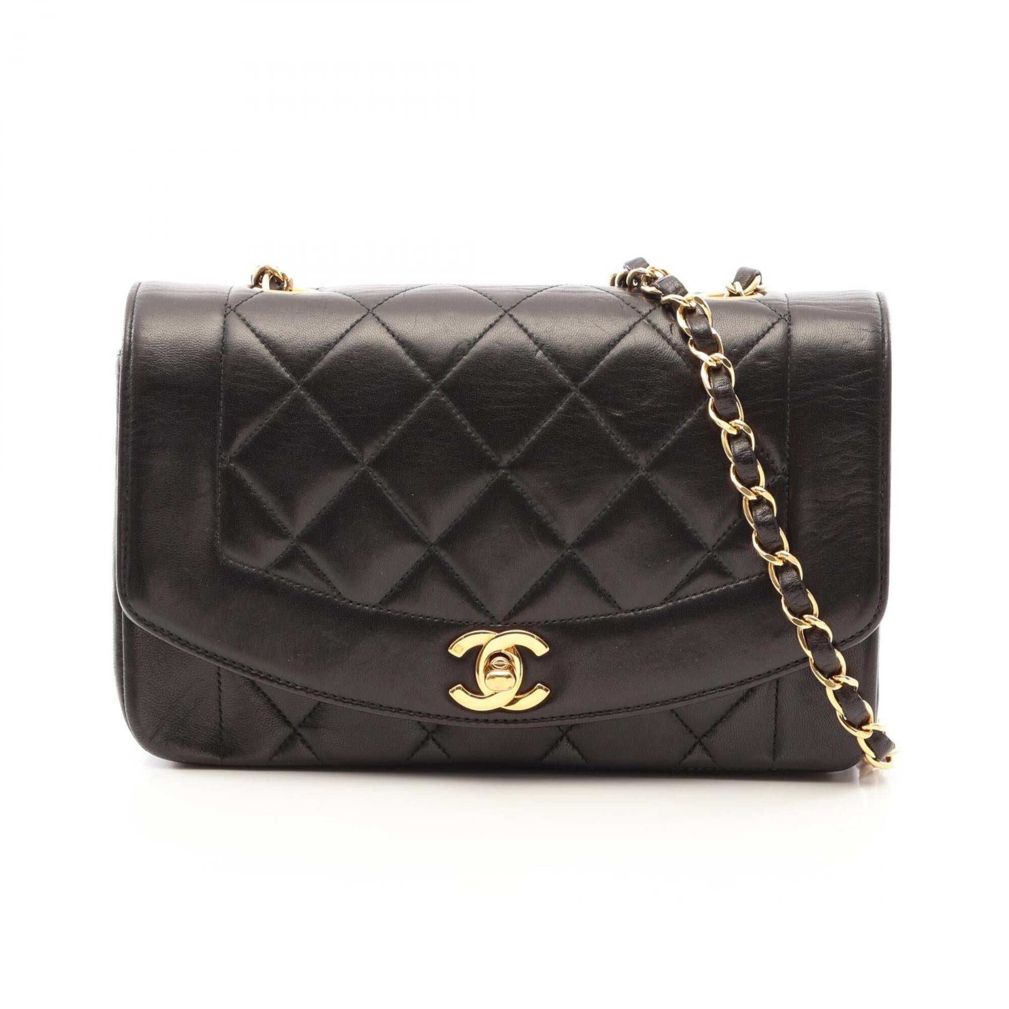 Chanel Black Leather Handbag Shoulder Bag (Pre-Owned)