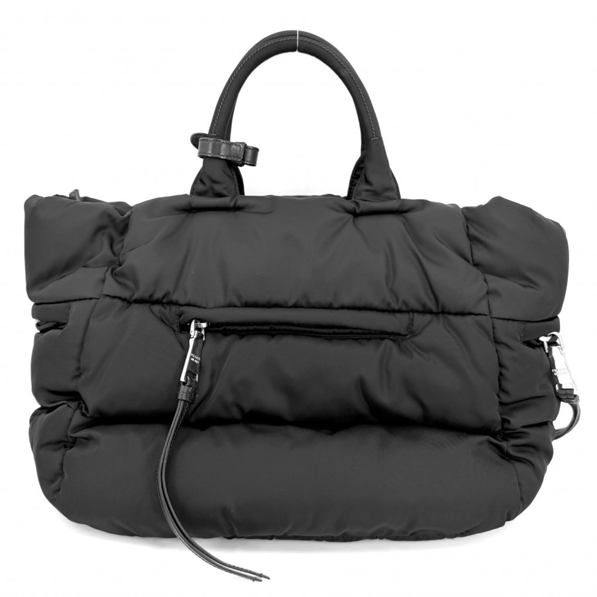 Prada Black Nylon Handbag Shoulder Bag Tote Bag (Pre-Owned)