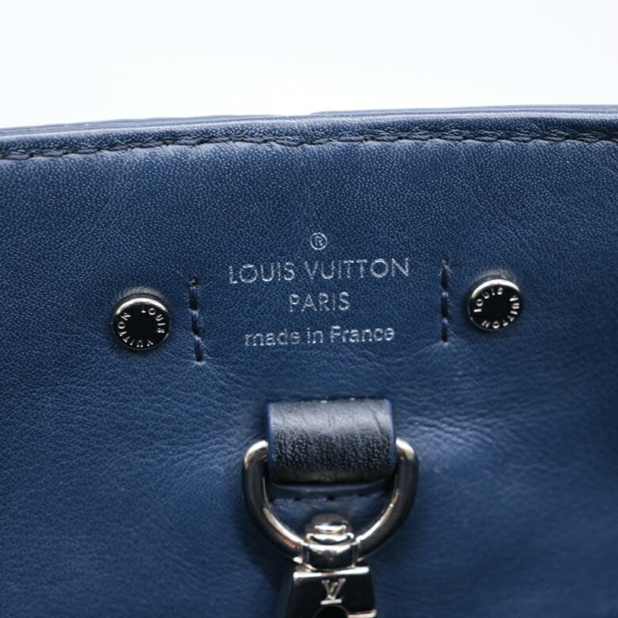 Louis Vuitton Black Navy Leather Tote Bag (Pre-Owned)