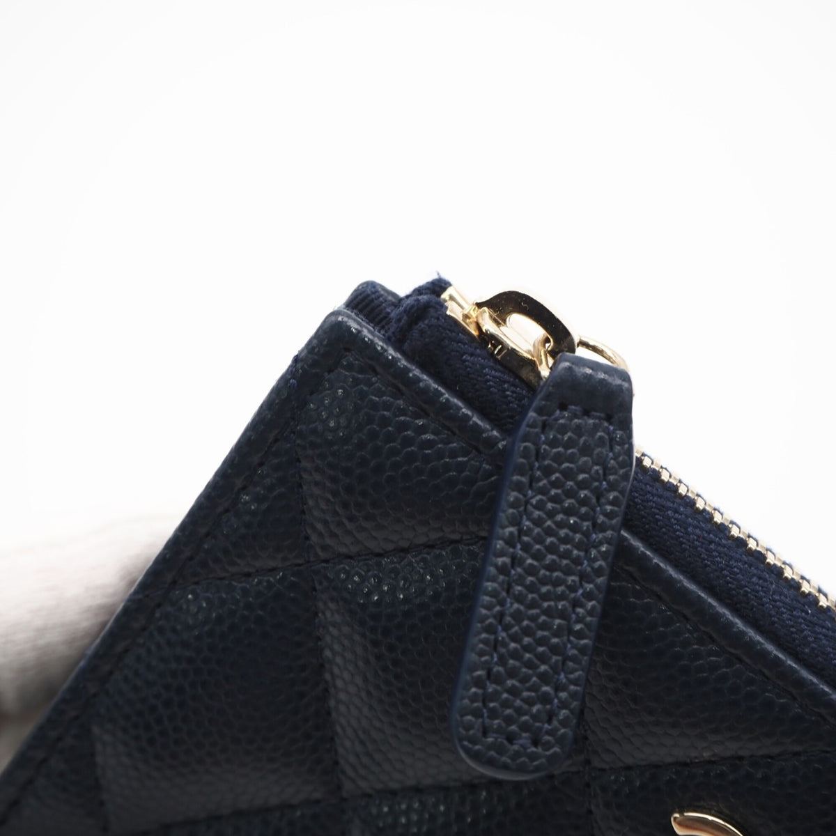 Chanel Matelasse Navy Grained Calfskin Coin Purse/Coin Case (Pre-Owned)