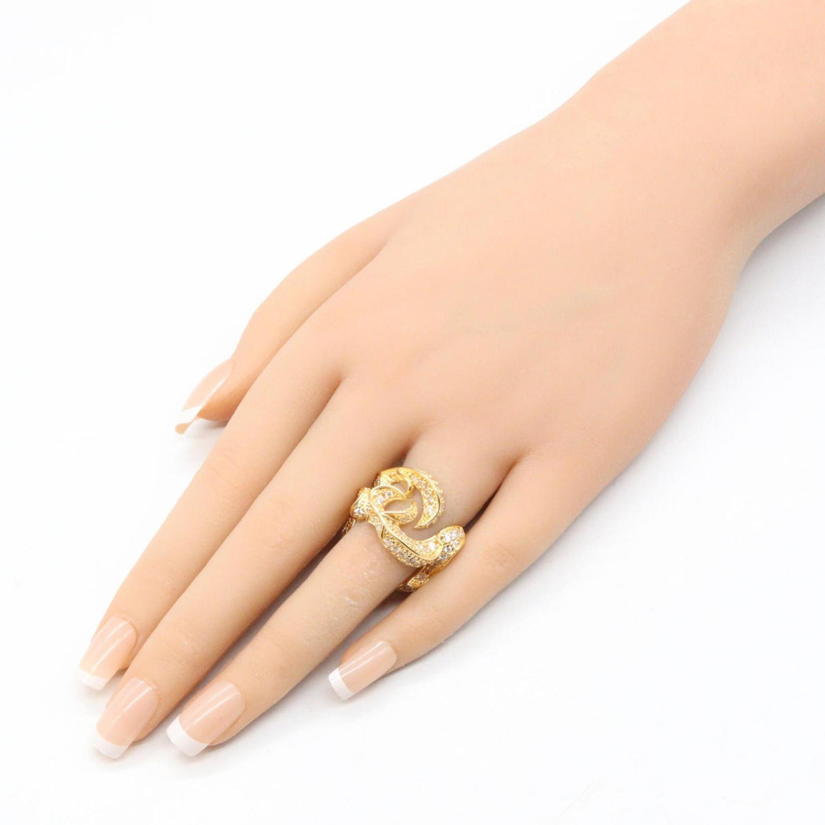 Bottega Veneta Gold Silver 925 Band Ring (Pre-Owned)