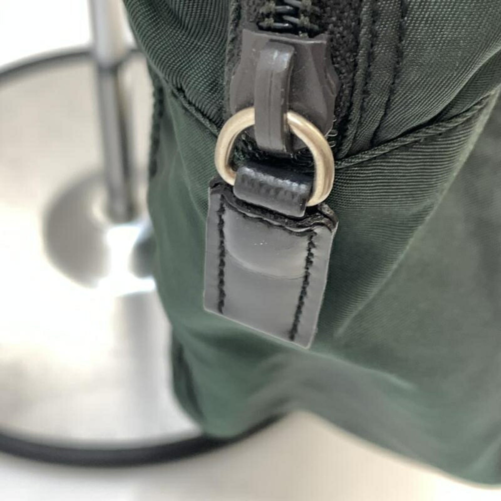 Prada Blue Green Nylon Shoulder Bag Tote Bag (Pre-Owned)