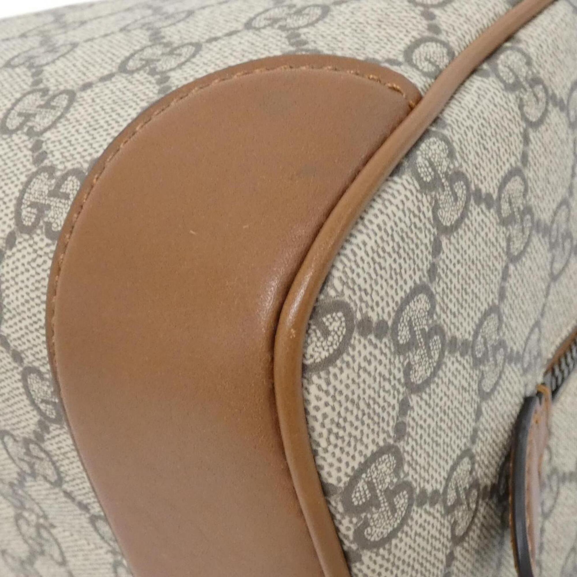 Gucci Beige Brown Coated Canvas Handbag (Pre-Owned)