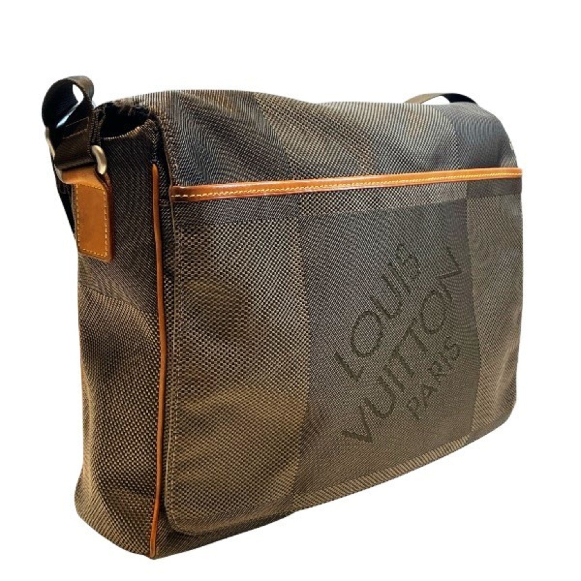 Louis Vuitton Brown Damier Geant Leather Handbag Messenger Bag (Pre-Owned)