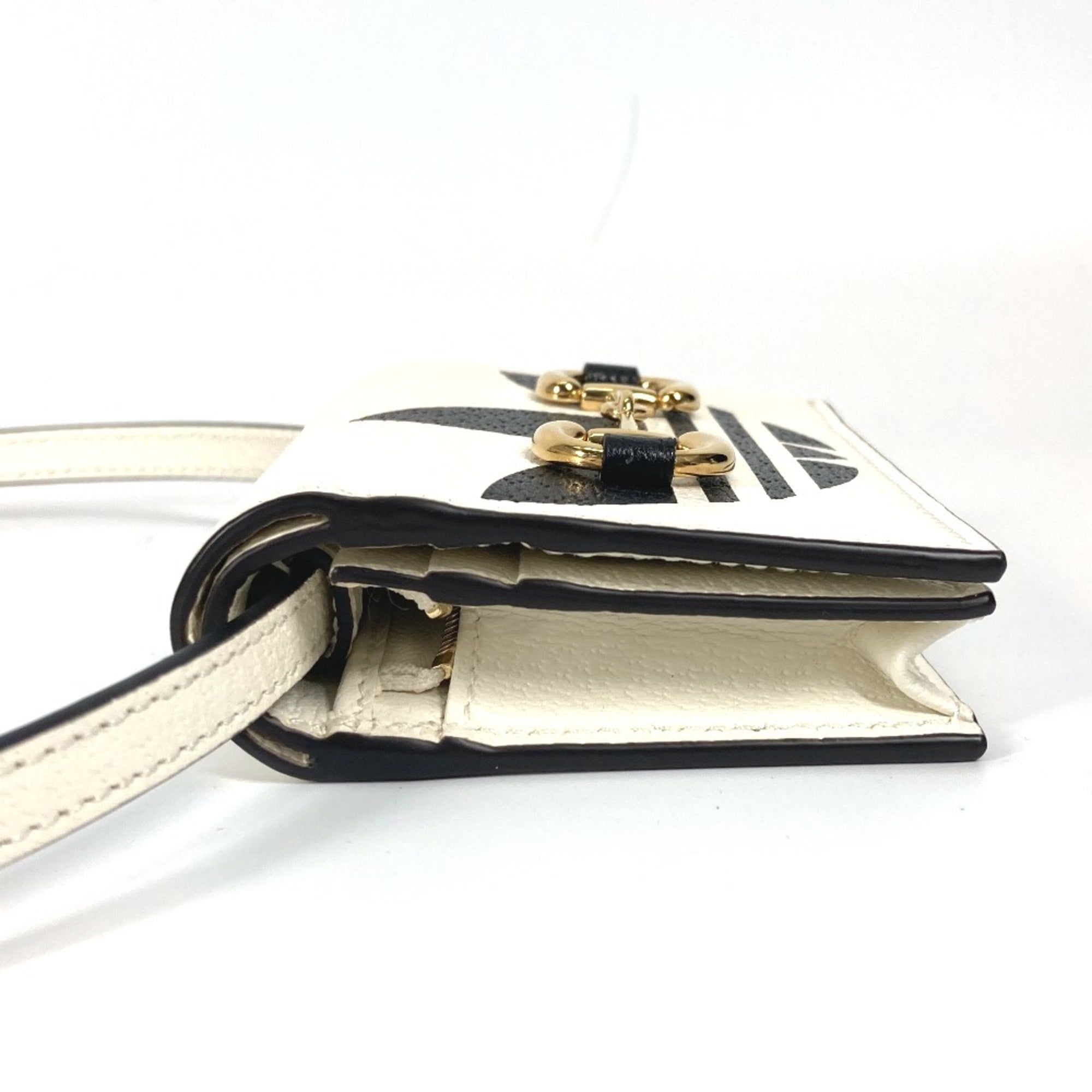 Gucci Black White Leather Wallet (Bi-Fold) (Pre-Owned)