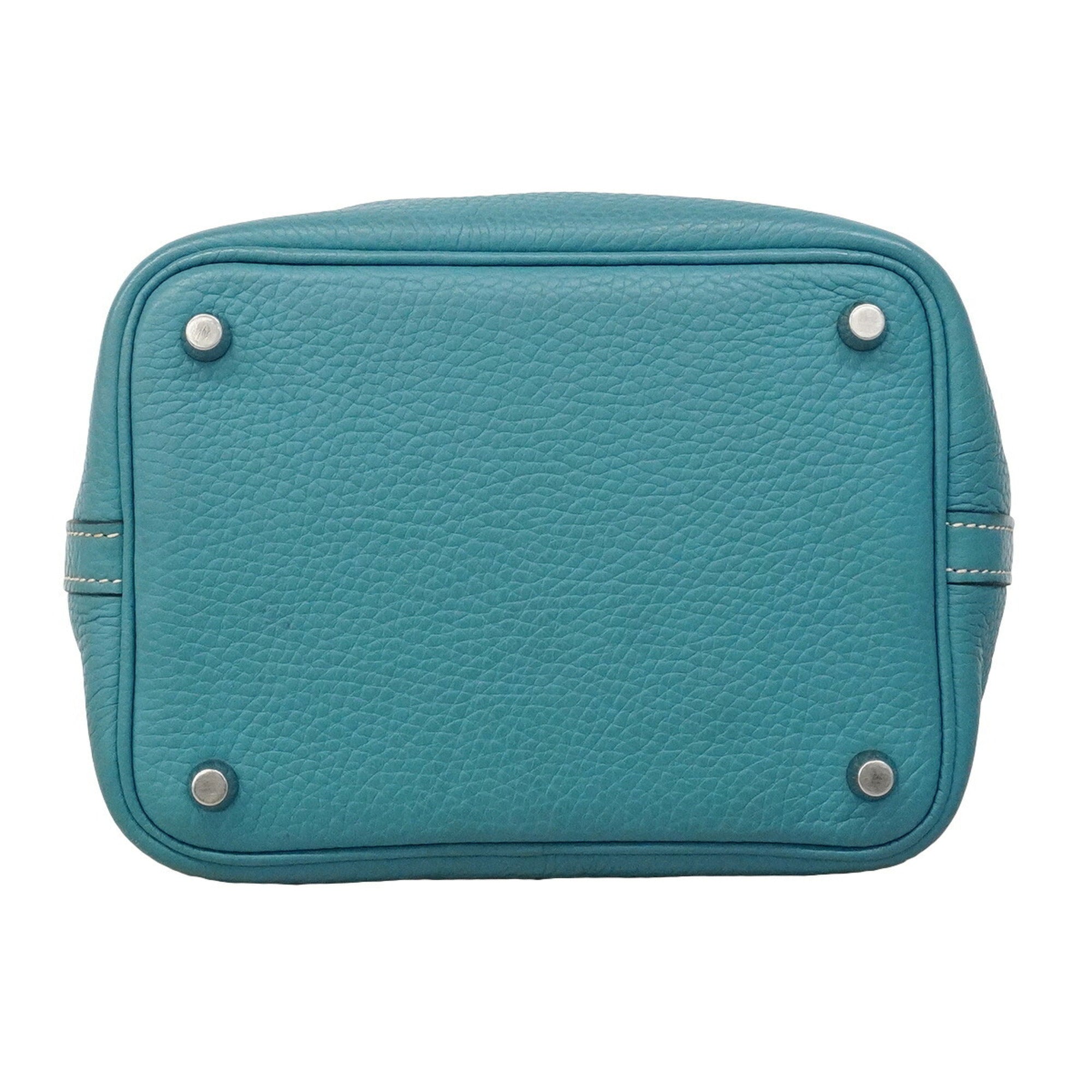 Hermes Blue Jean Taurillon Clemence Leather Handbag (Pre-Owned)