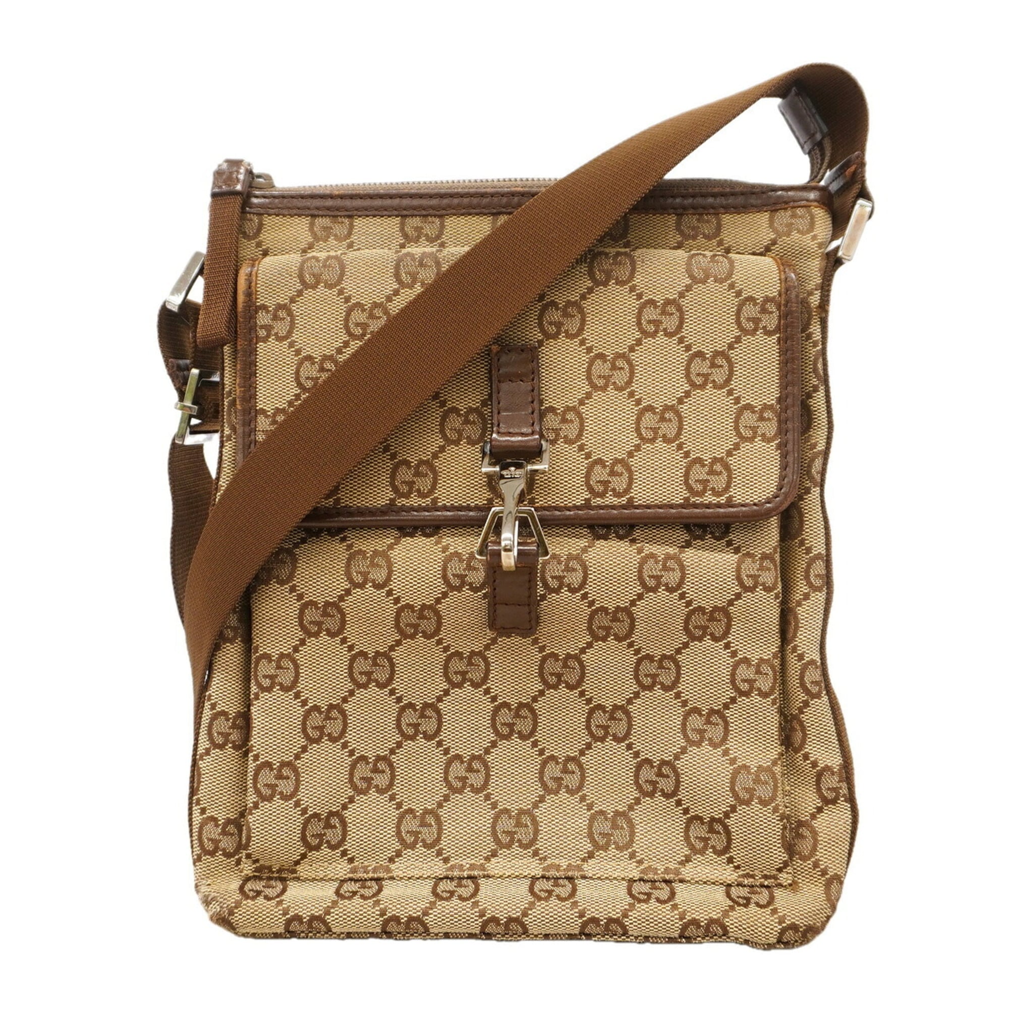 Gucci Brown Canvas Shoulder Bag (Pre-Owned)
