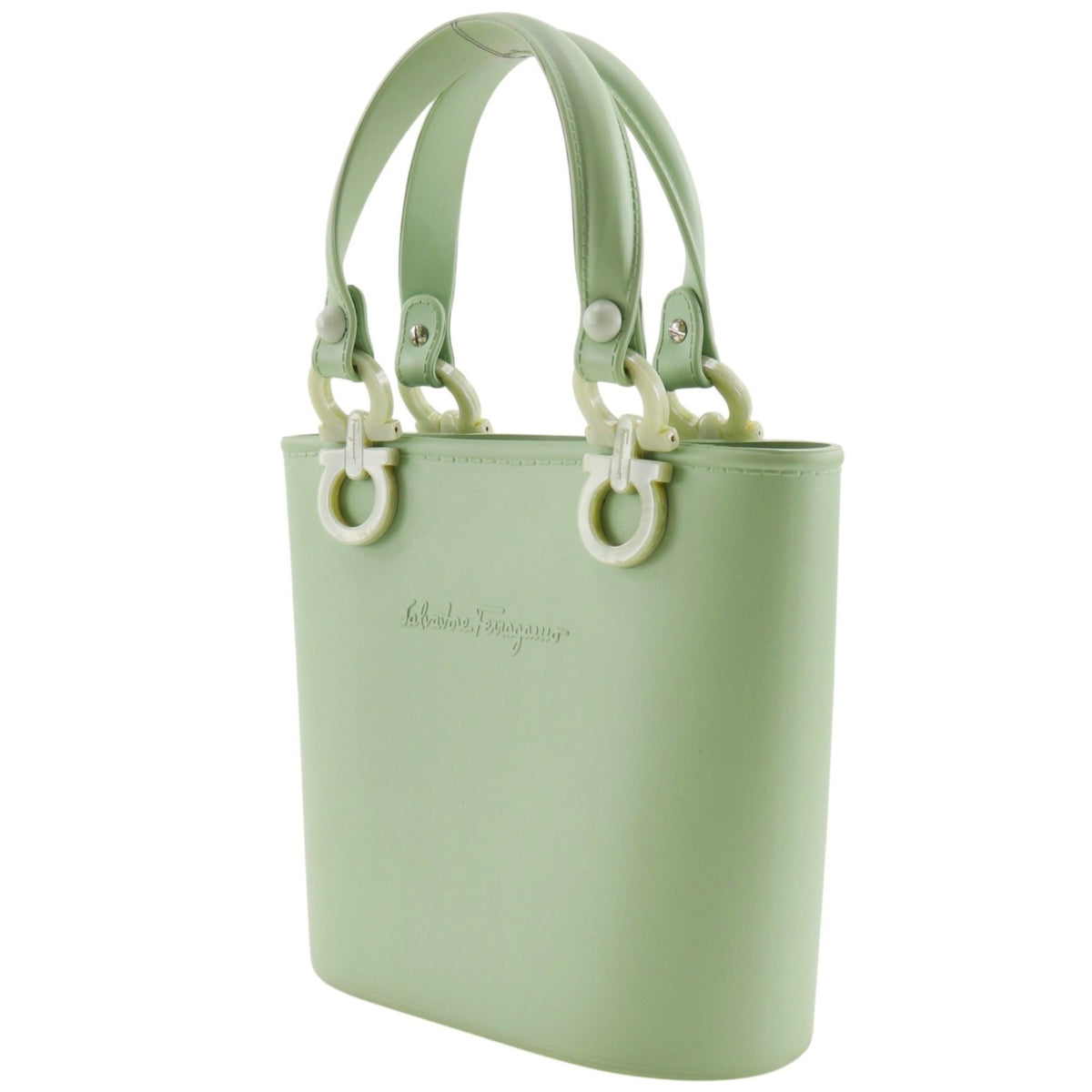 Salvatore Ferragamo Green Rubber Handbag (Pre-Owned)